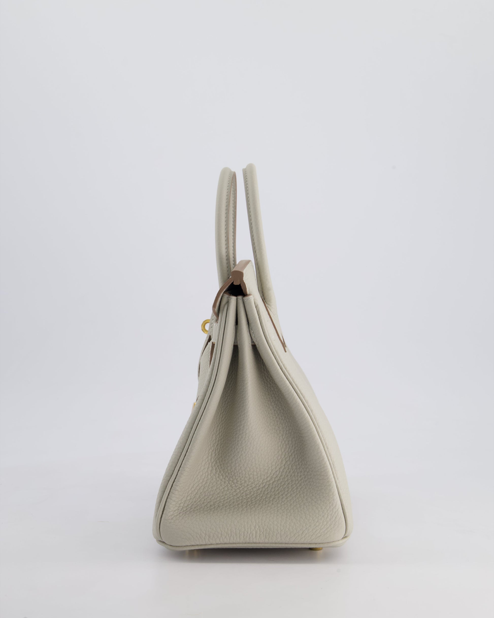 Hermes Birkin 25cm Retourne Bag in Gris Perle Togo Leather with Gold Hardware