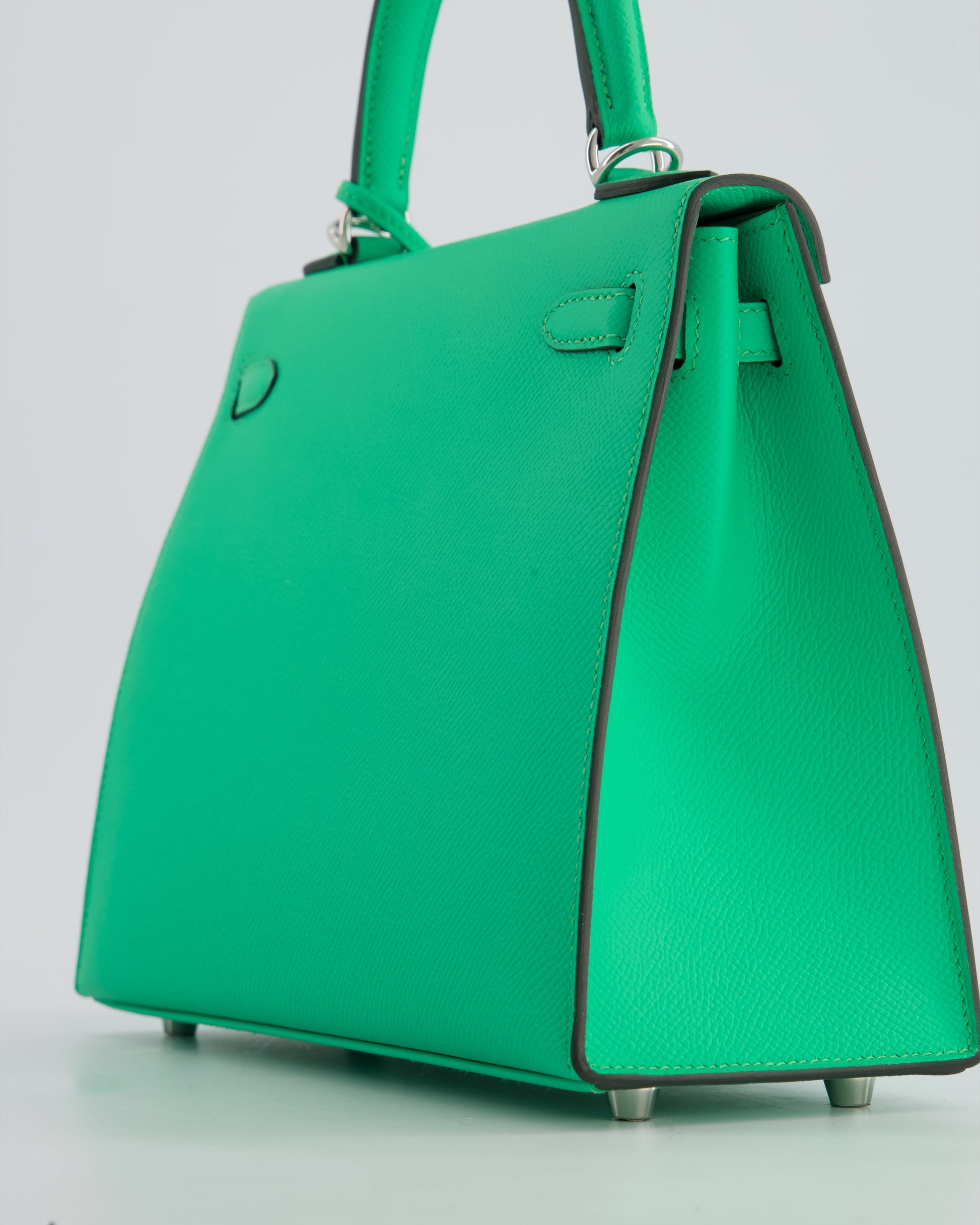 Hermes Kelly Sellier 25cm Bag in Vert Comics Epsom Leather with Palladium Hardware