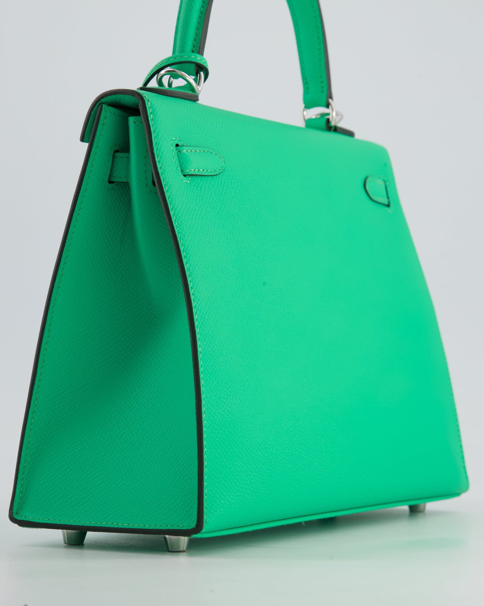 Hermes Kelly Sellier 25cm Bag in Vert Comics Epsom Leather with Palladium Hardware
