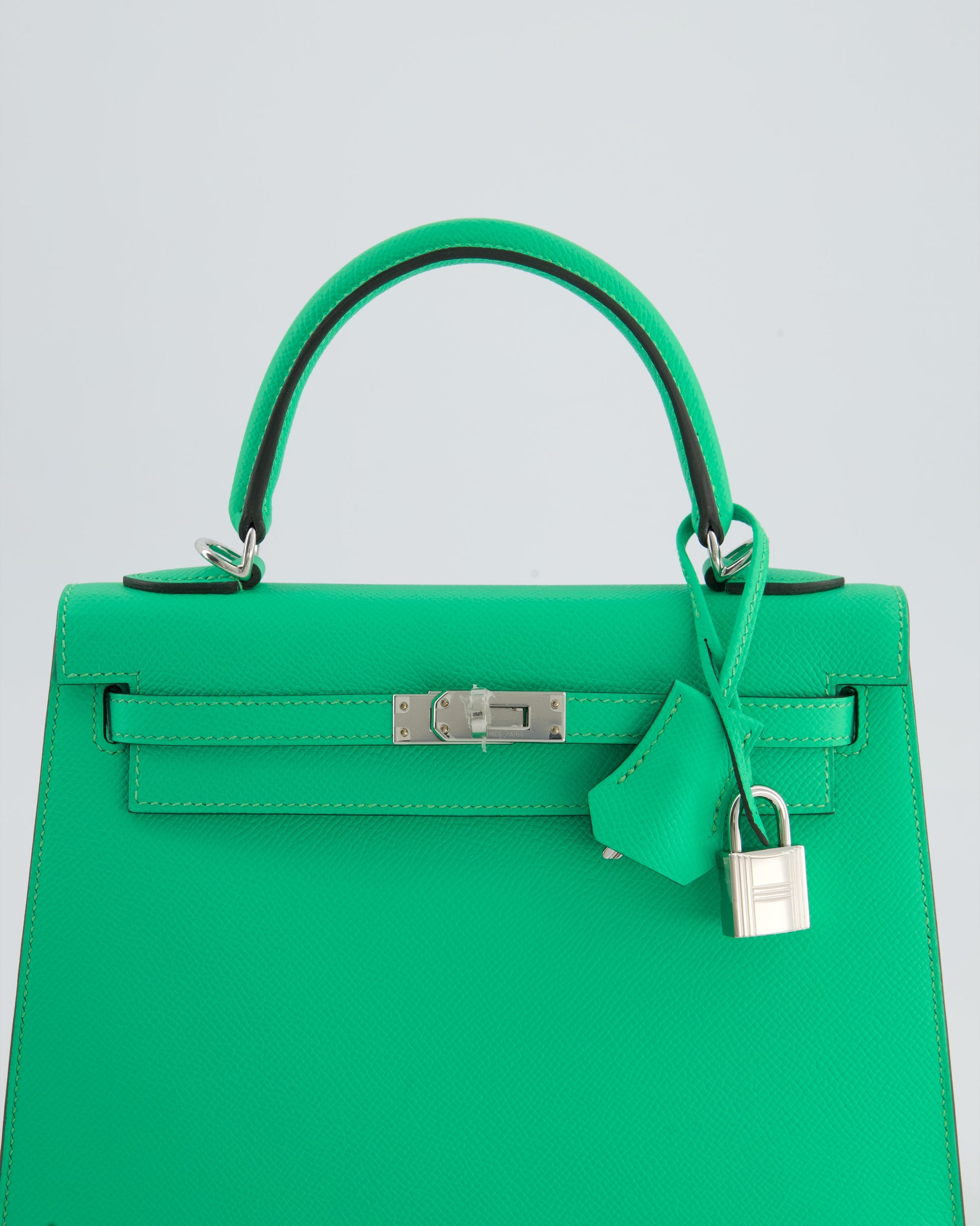Hermes Kelly Sellier 25cm Bag in Vert Comics Epsom Leather with Palladium Hardware