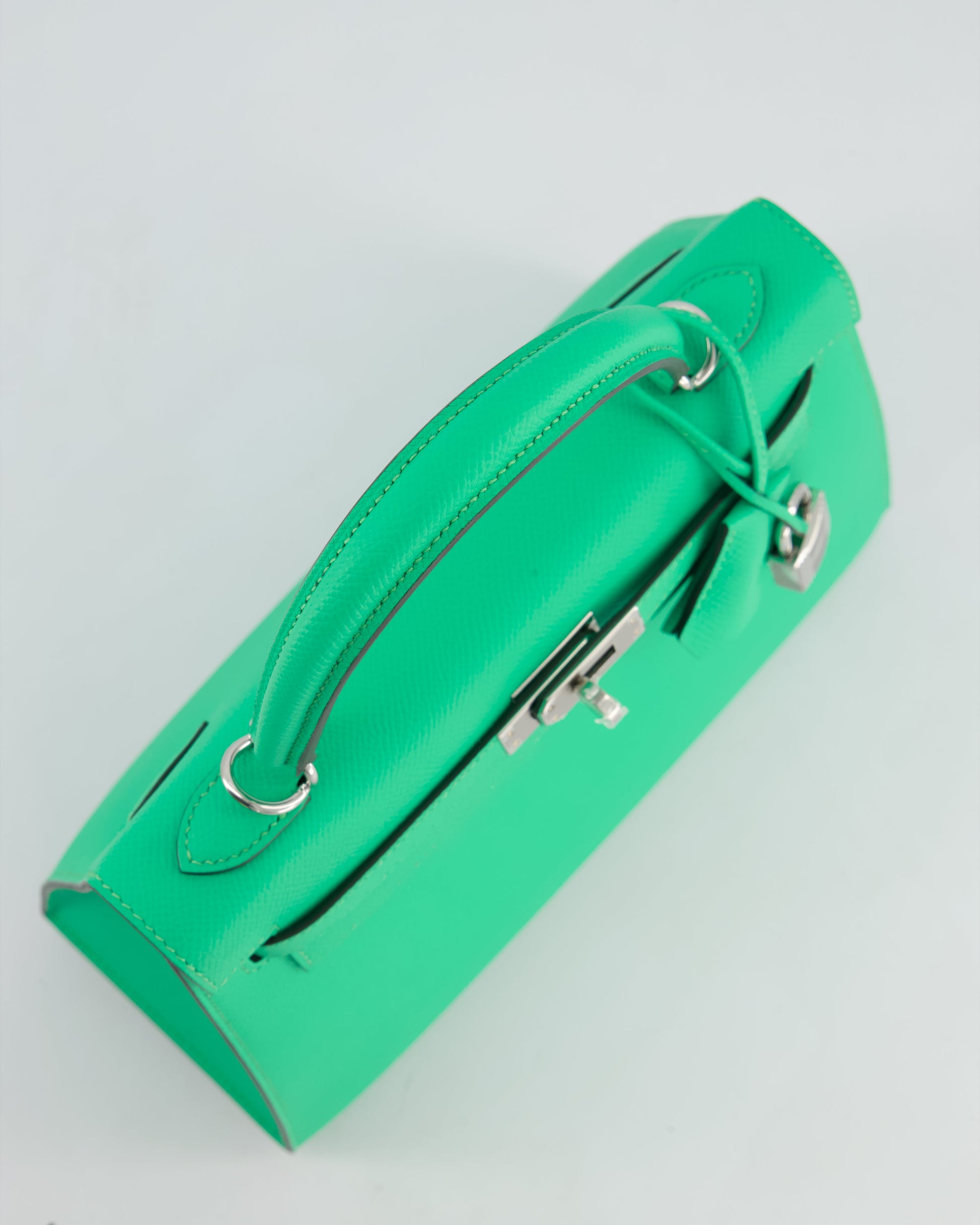 Hermes Kelly Sellier 25cm Bag in Vert Comics Epsom Leather with Palladium Hardware