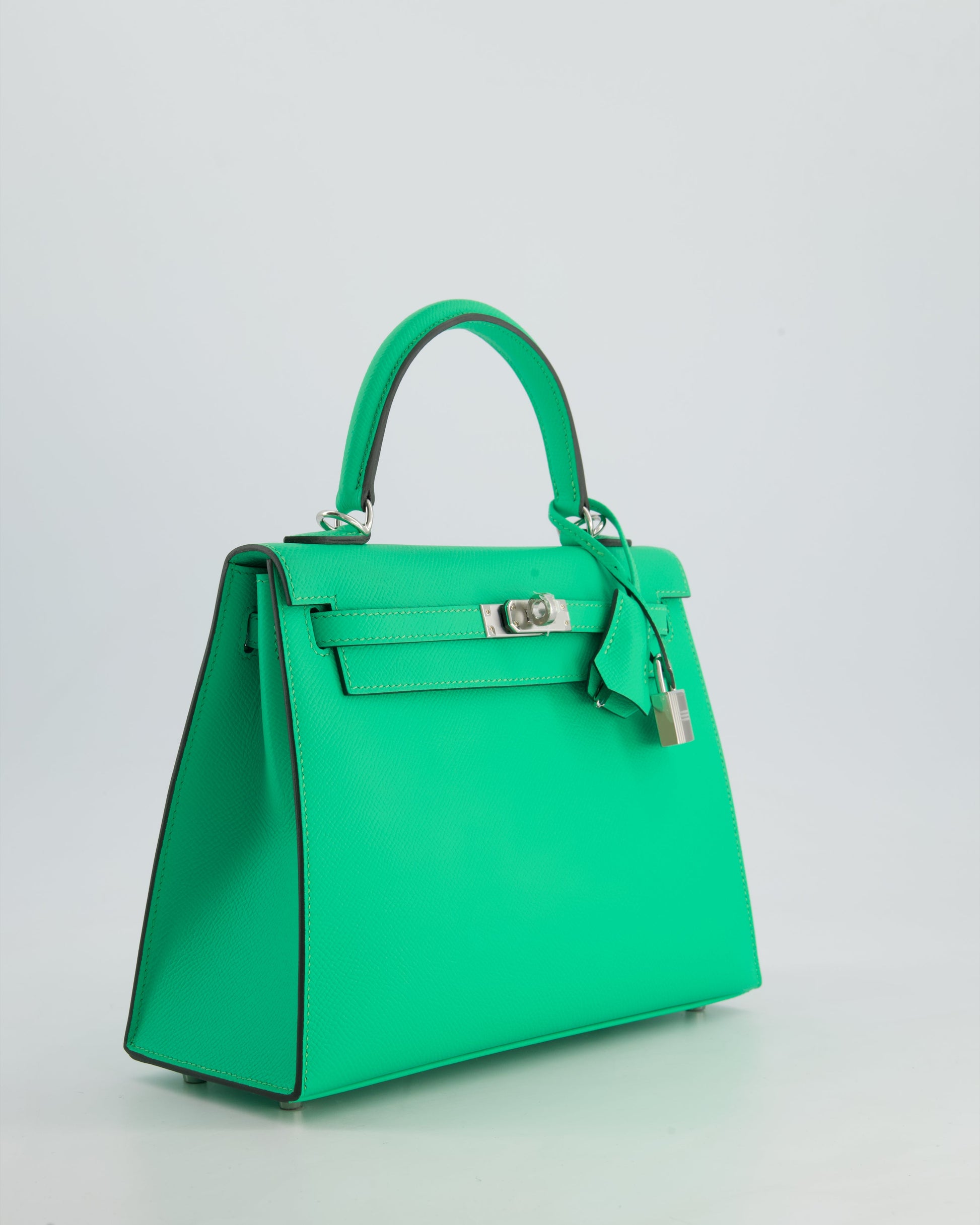 Hermes Kelly Sellier 25cm Bag in Vert Comics Epsom Leather with Palladium Hardware