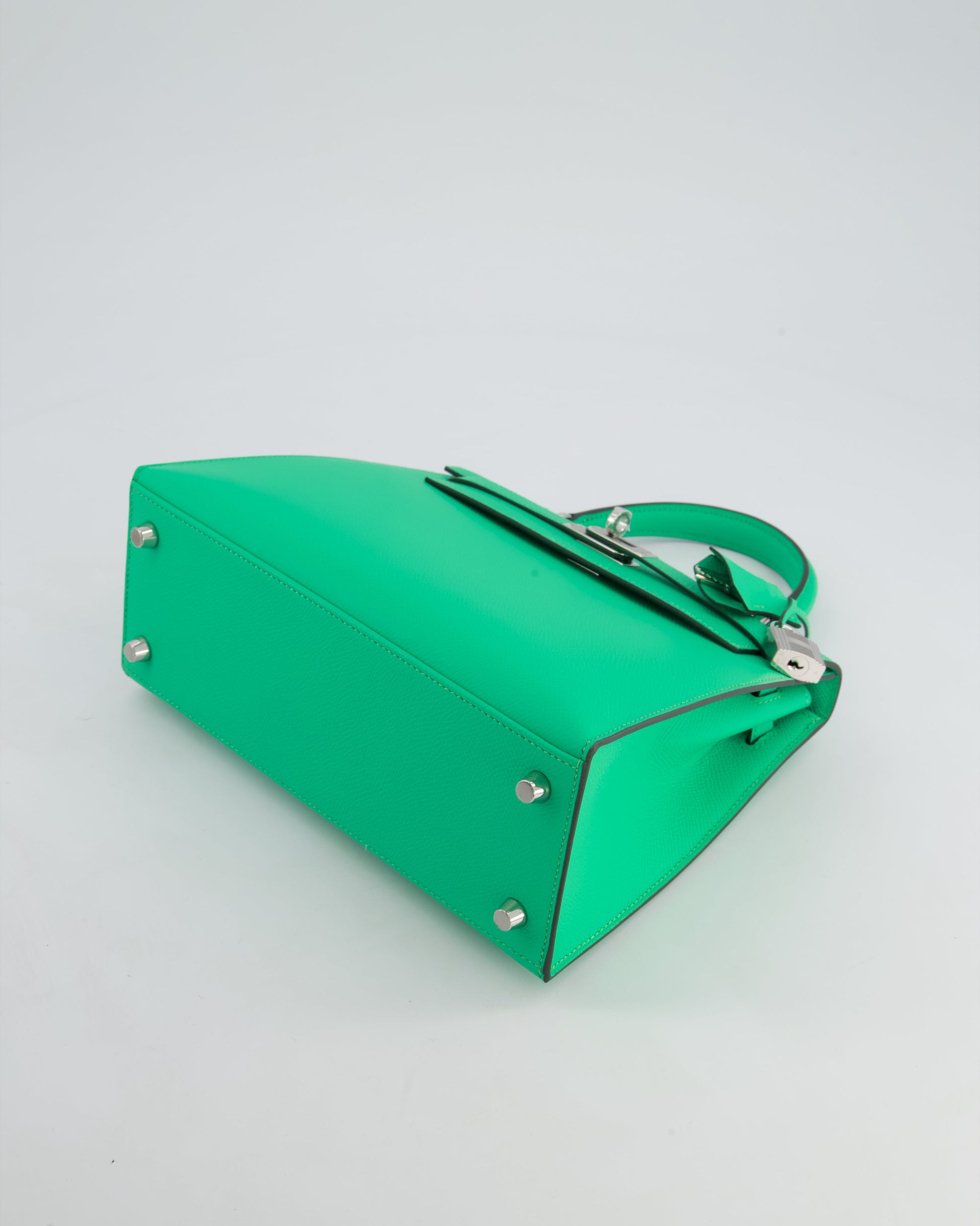 Hermes Kelly Sellier 25cm Bag in Vert Comics Epsom Leather with Palladium Hardware