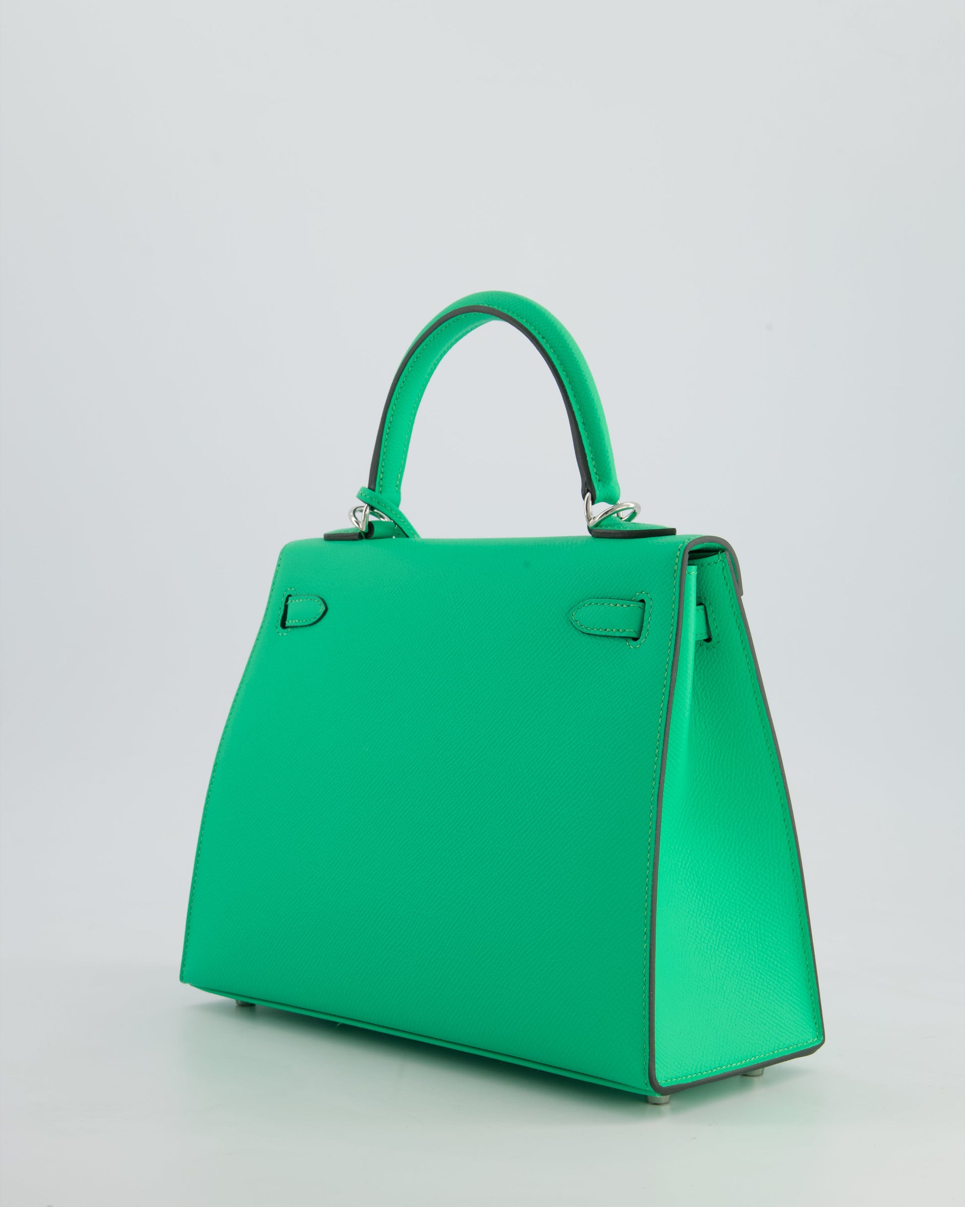 Hermes Kelly Sellier 25cm Bag in Vert Comics Epsom Leather with Palladium Hardware