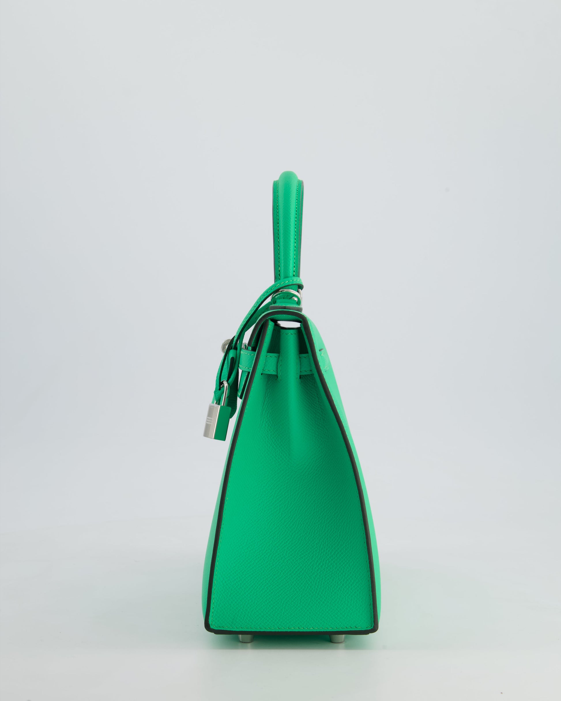 Hermes Kelly Sellier 25cm Bag in Vert Comics Epsom Leather with Palladium Hardware