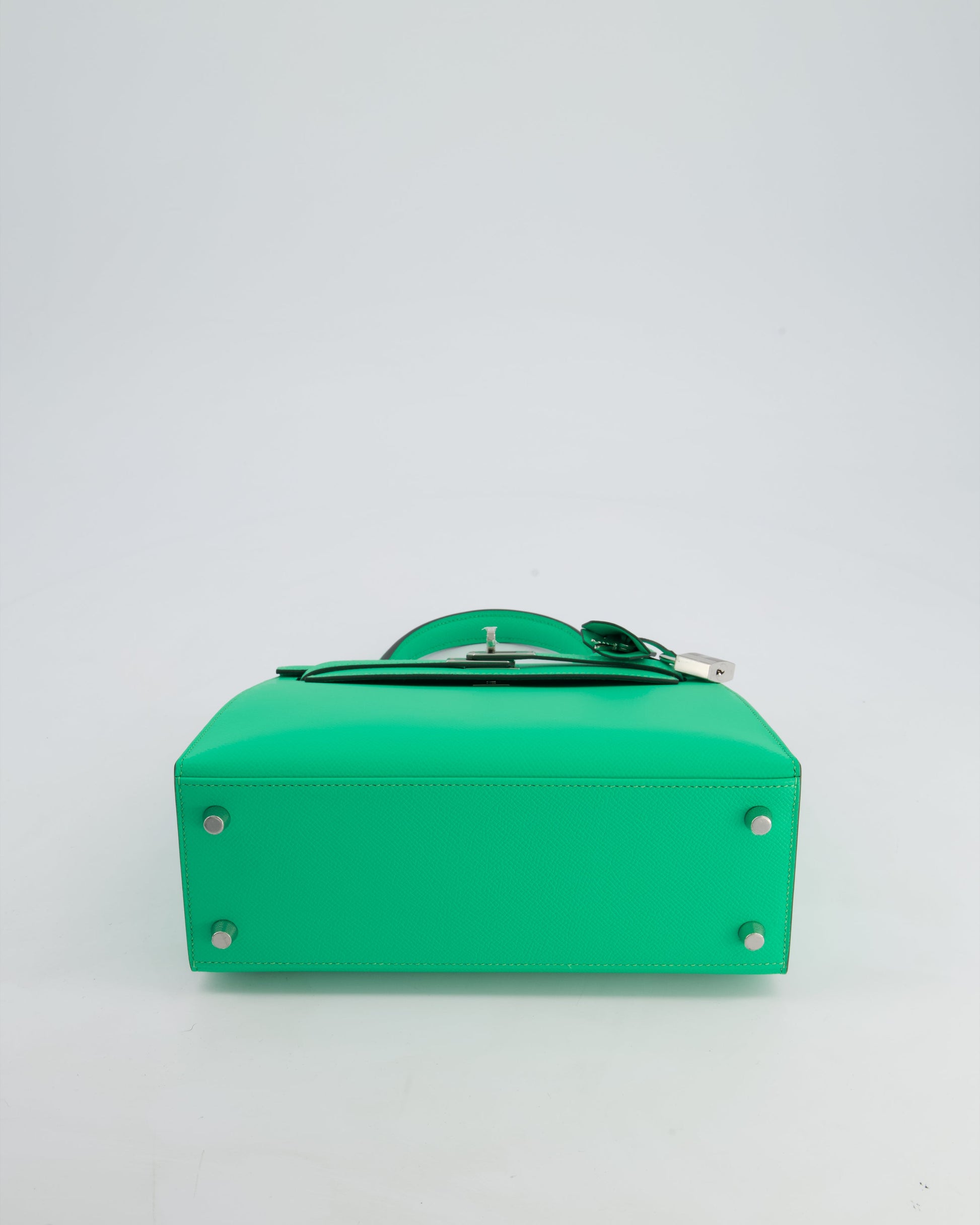 Hermes Kelly Sellier 25cm Bag in Vert Comics Epsom Leather with Palladium Hardware