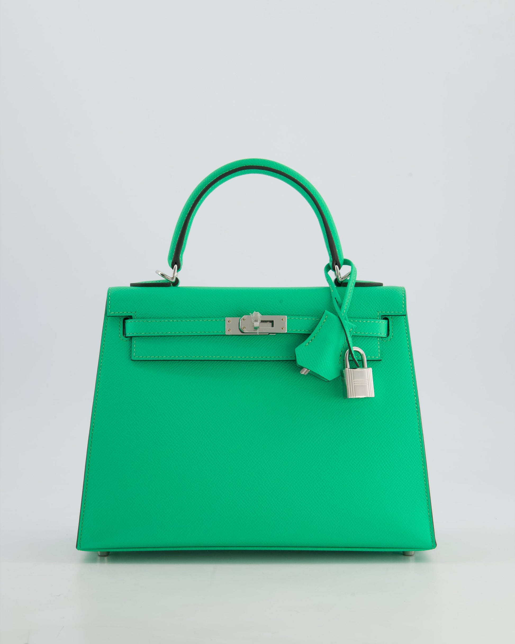 Hermes Kelly Sellier 25cm Bag in Vert Comics Epsom Leather with Palladium Hardware