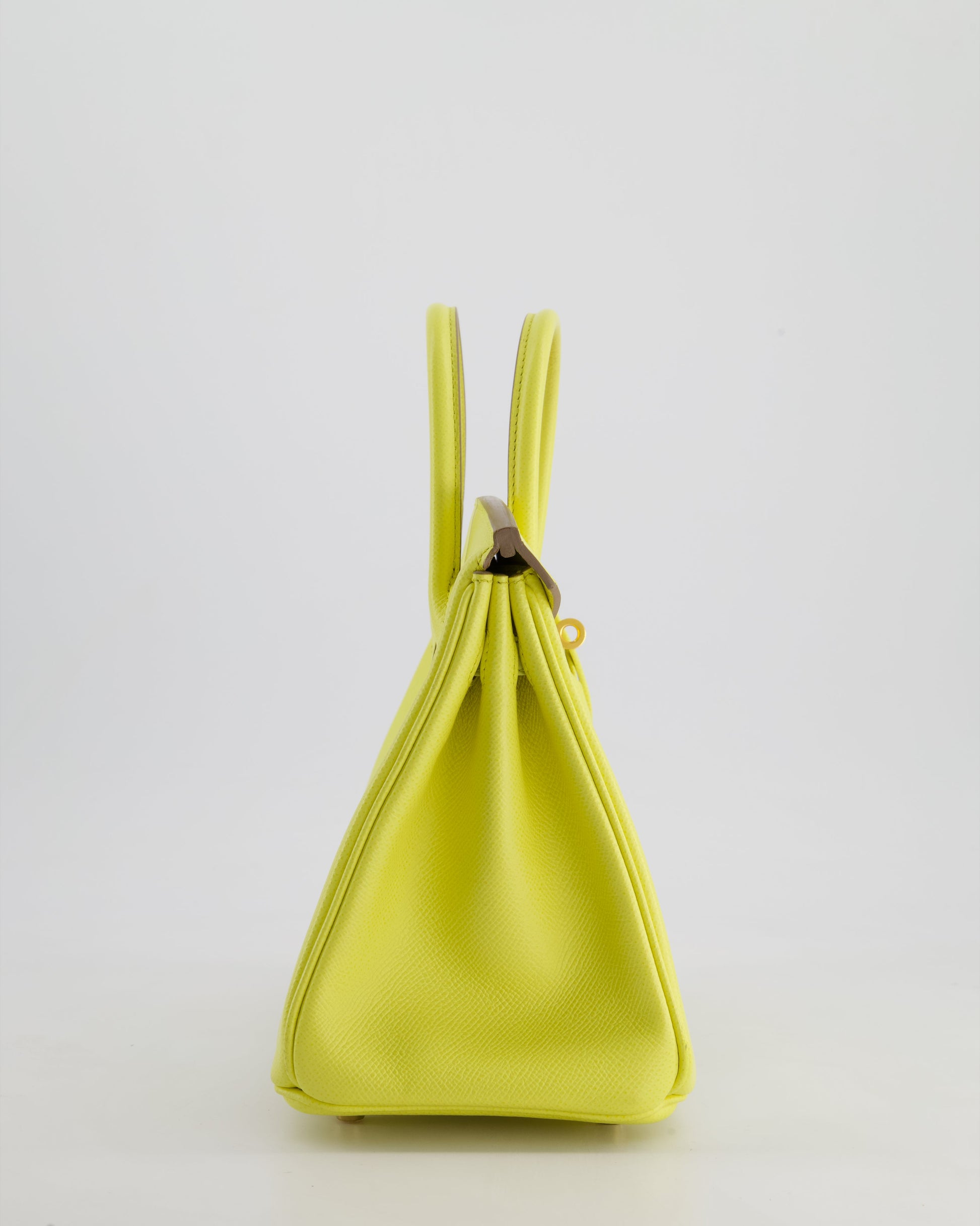 Hermes Birkin 25cm Retourne Bag in Lime Epsom Leather with Gold Hardware
