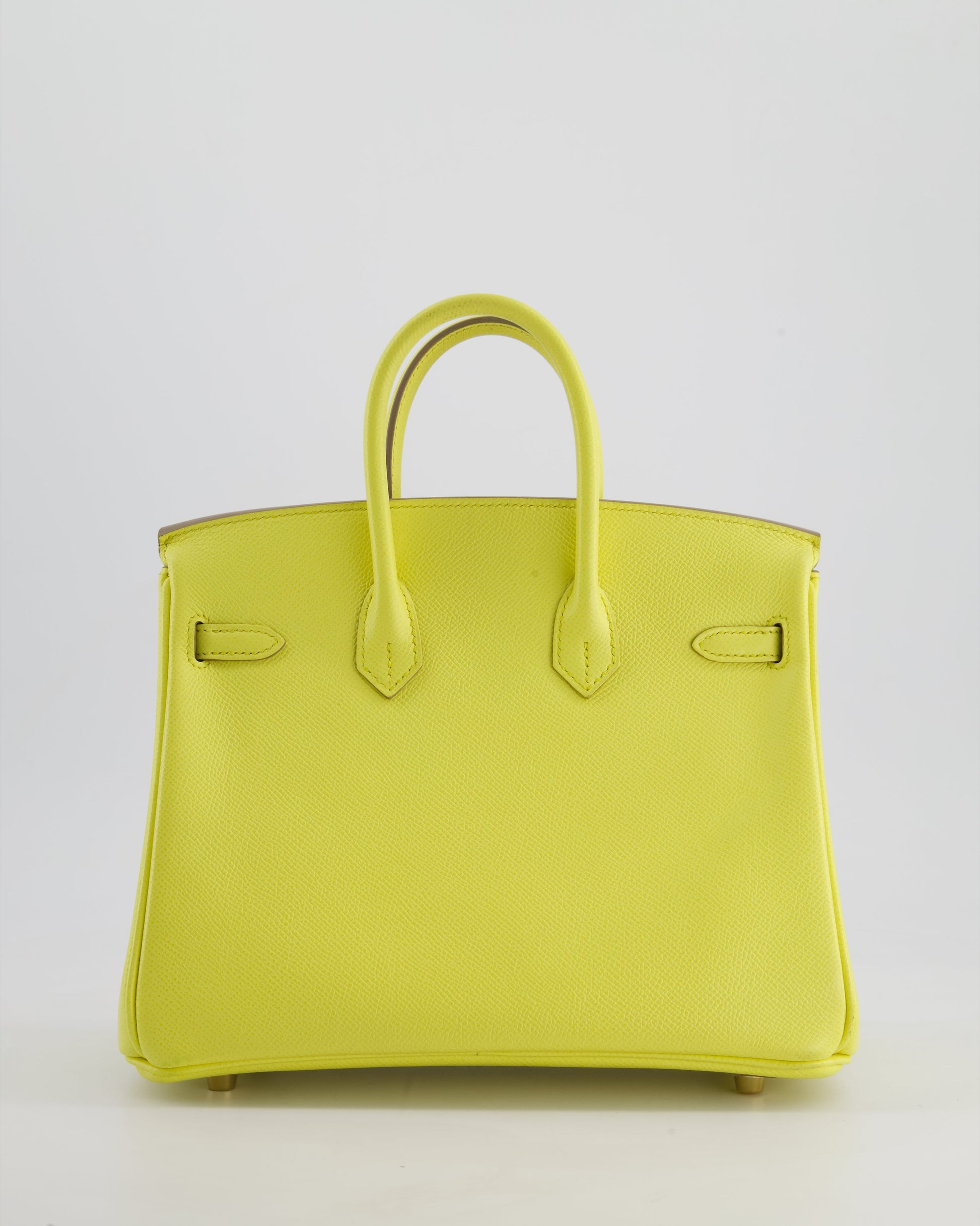 Hermes Birkin 25cm Retourne Bag in Lime Epsom Leather with Gold Hardware