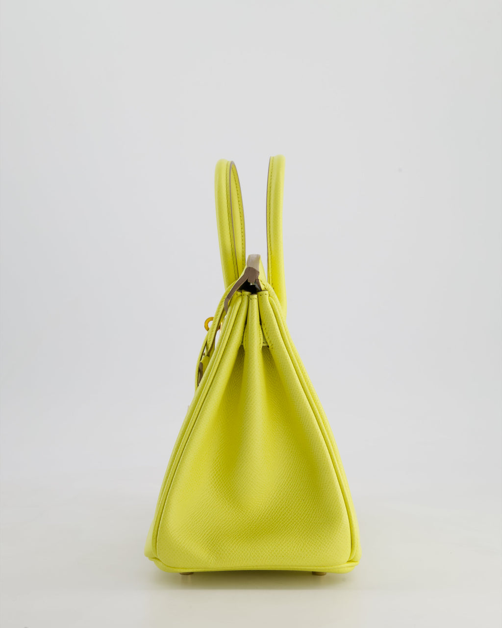 Hermes Birkin 25cm Retourne Bag in Lime Epsom Leather with Gold Hardware
