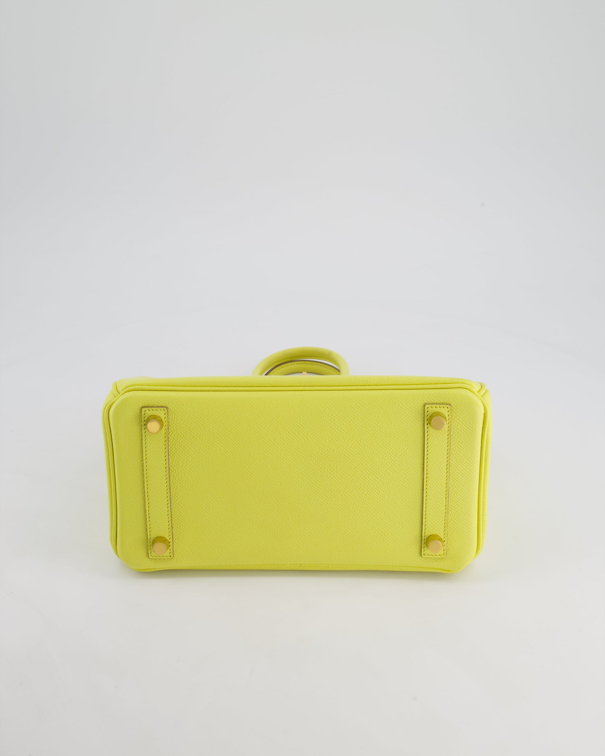 Hermes Birkin 25cm Retourne Bag in Lime Epsom Leather with Gold Hardware