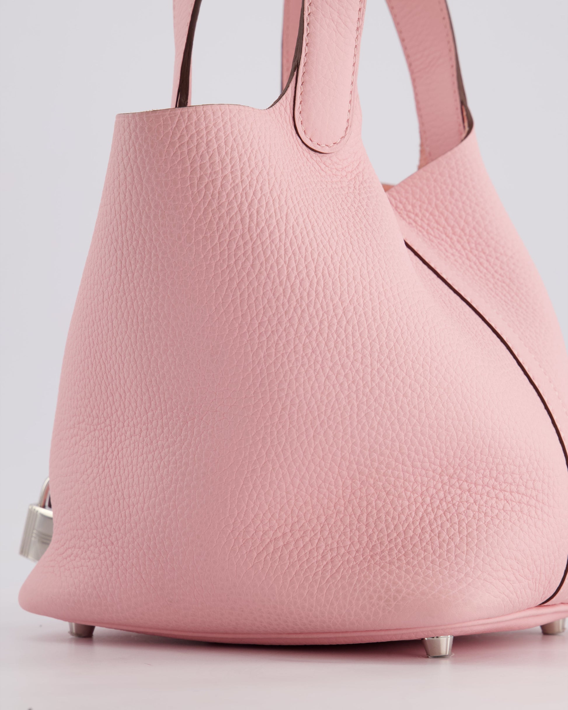 Hermes Picotin Bag 18cm in Rose Sakura Clemence Leather with Palladium Hardware