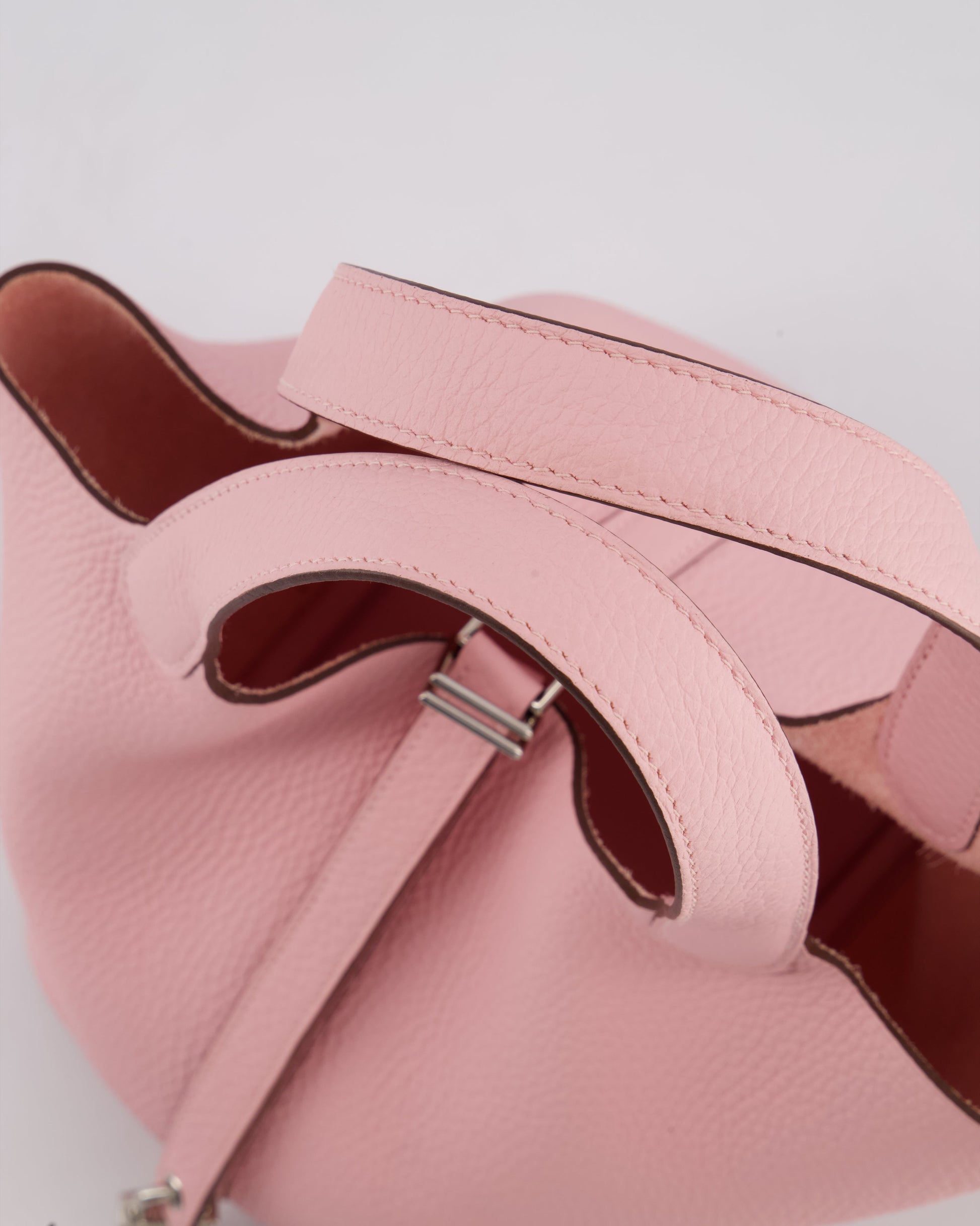 Hermes Picotin Bag 18cm in Rose Sakura Clemence Leather with Palladium Hardware