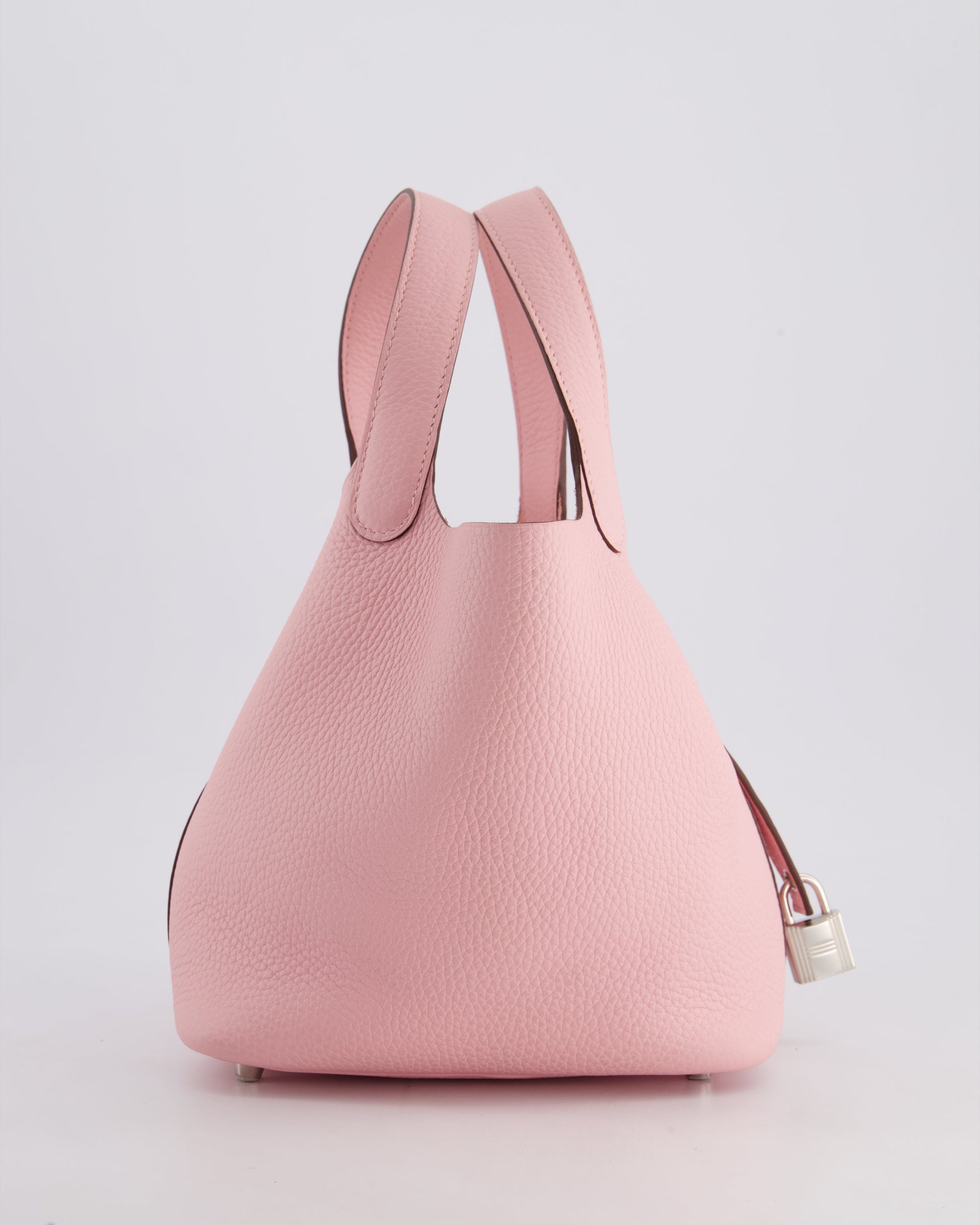 Hermes Picotin Bag 18cm in Rose Sakura Clemence Leather with Palladium Hardware