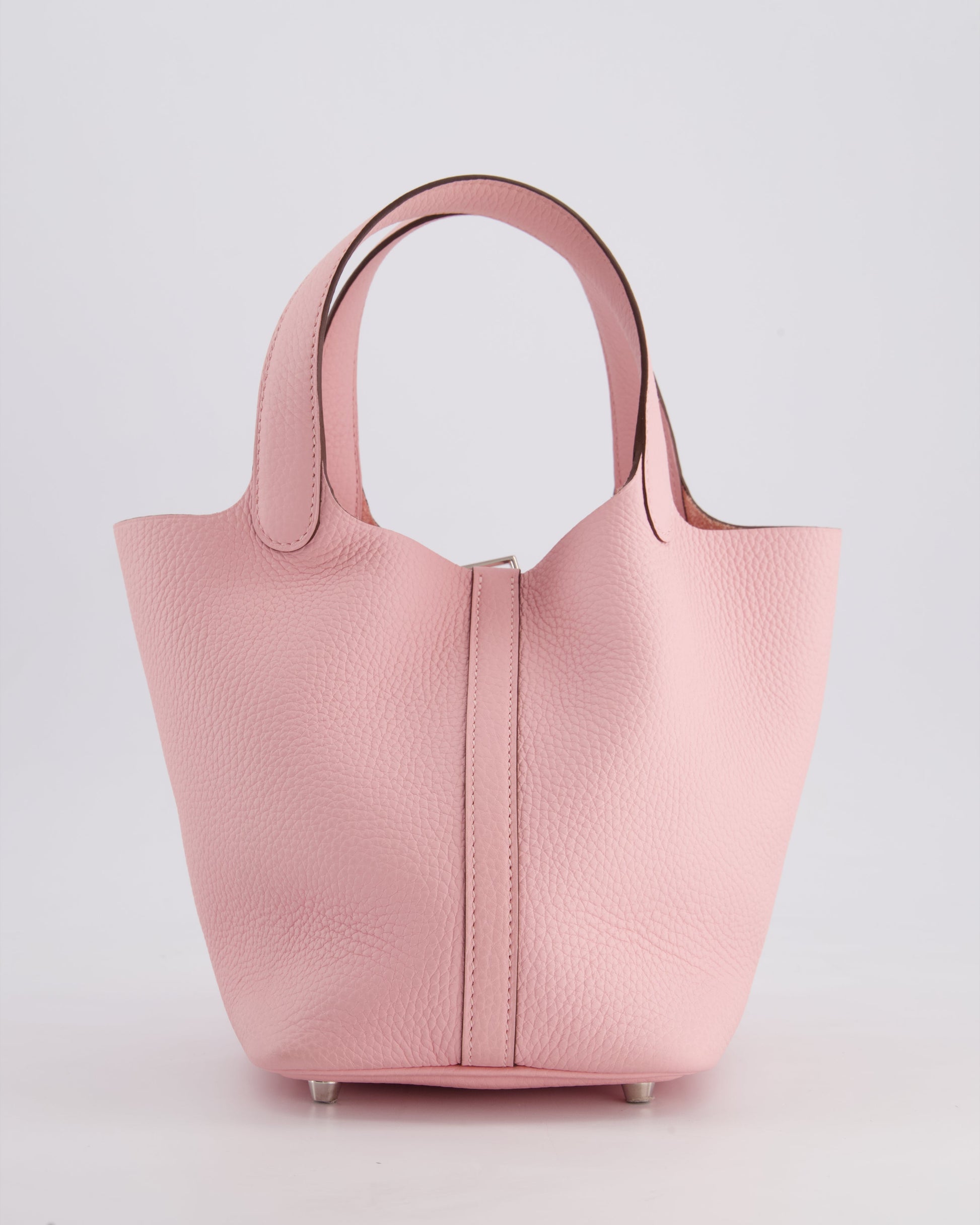 Hermes Picotin Bag 18cm in Rose Sakura Clemence Leather with Palladium Hardware
