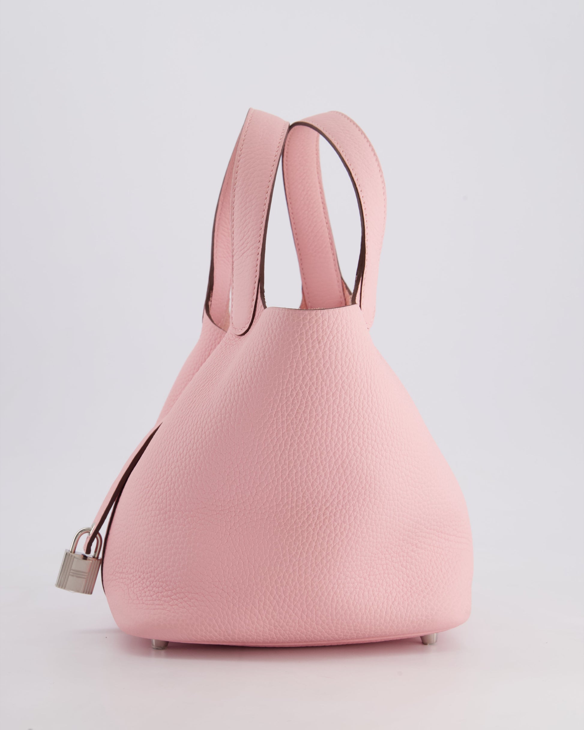Hermes Picotin Bag 18cm in Rose Sakura Clemence Leather with Palladium Hardware