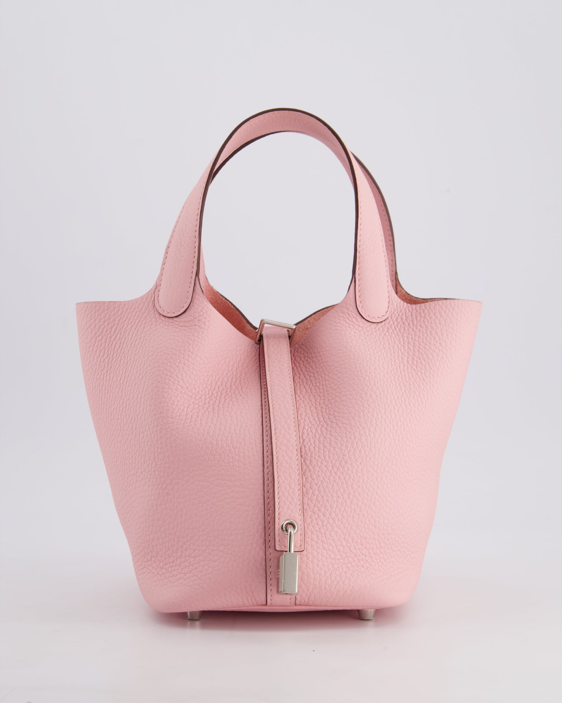 Hermes Picotin Bag 18cm in Rose Sakura Clemence Leather with Palladium Hardware