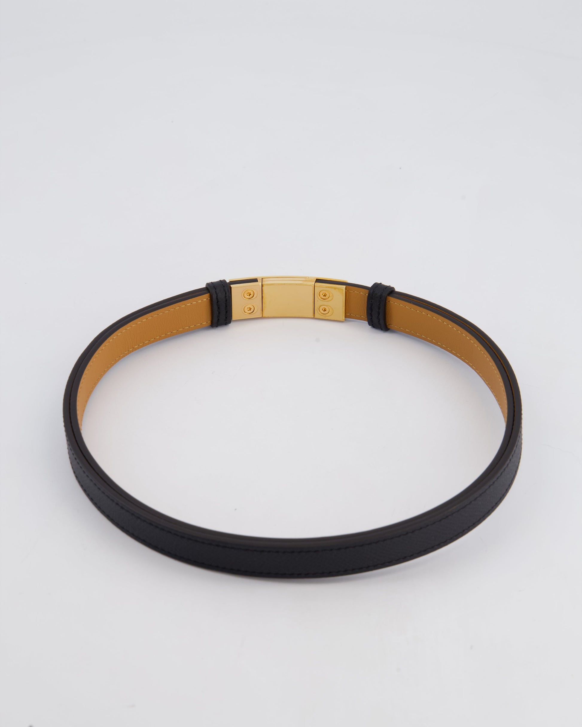 Hermes Collier De Chien 18 Belt in Black Epsom Leather with Rose Gold Hardware