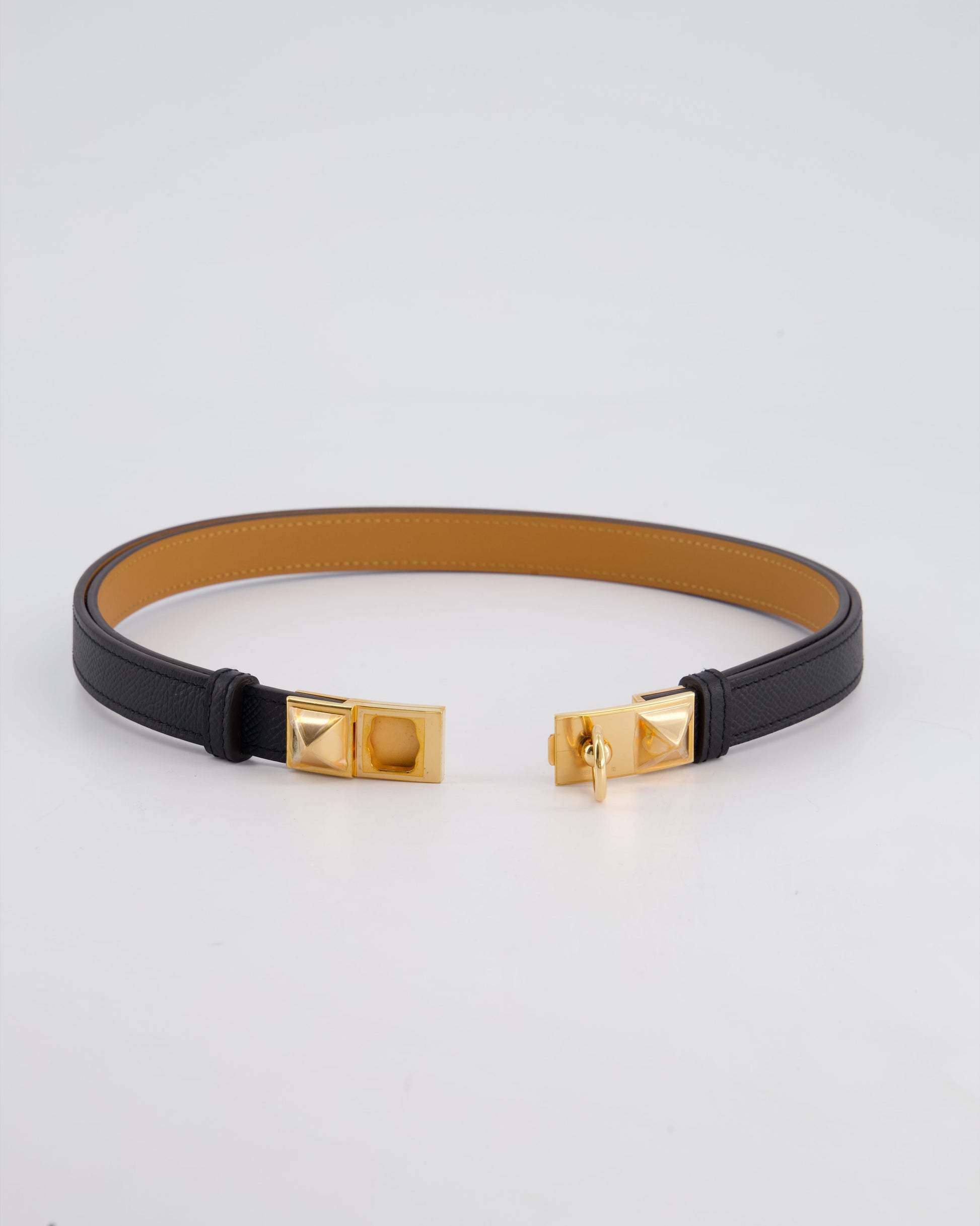 Hermes Collier De Chien 18 Belt in Black Epsom Leather with Rose Gold Hardware