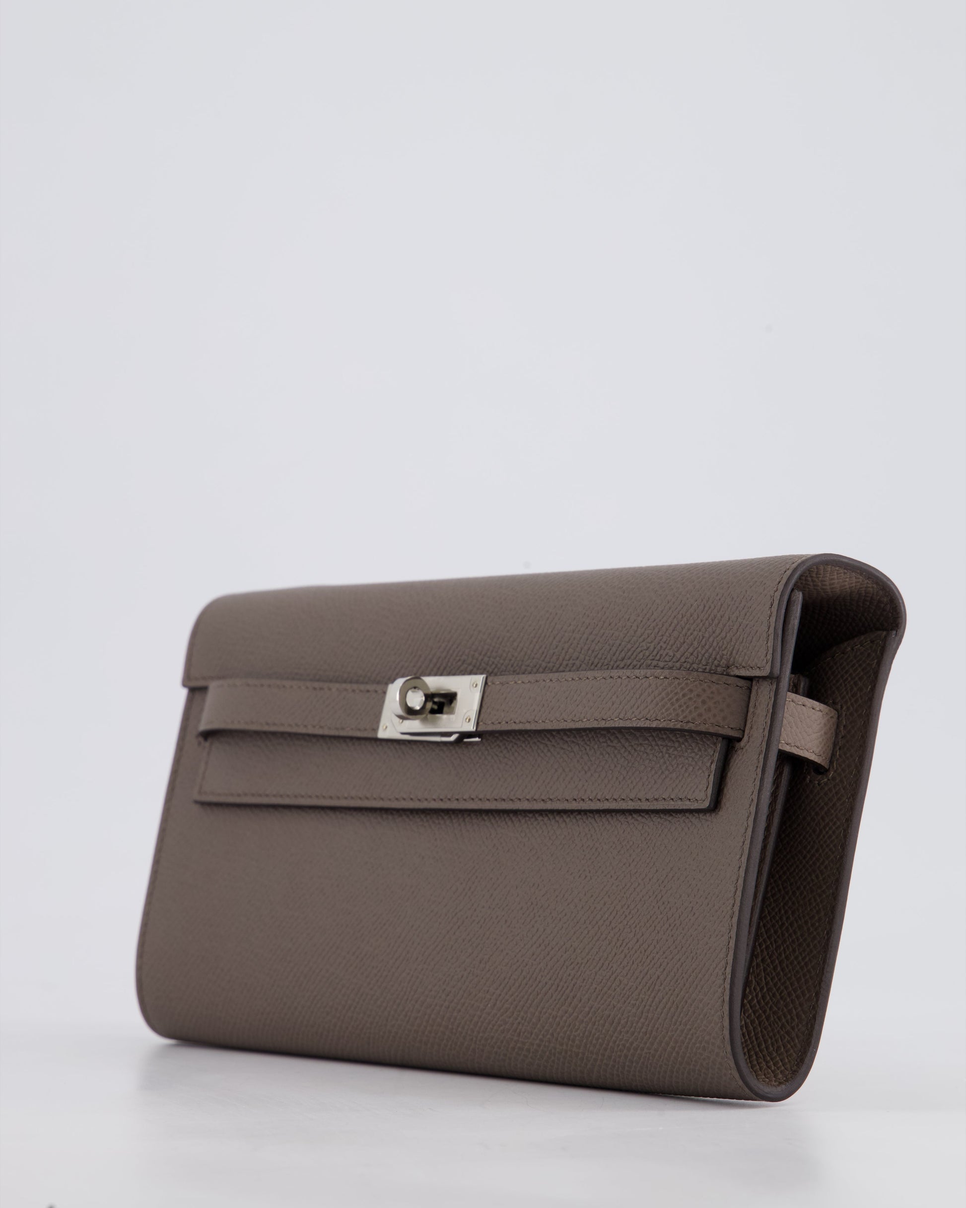 Hermes Kelly To Go Bag in Gris Etain Epsom Leather with Palladium Hardware