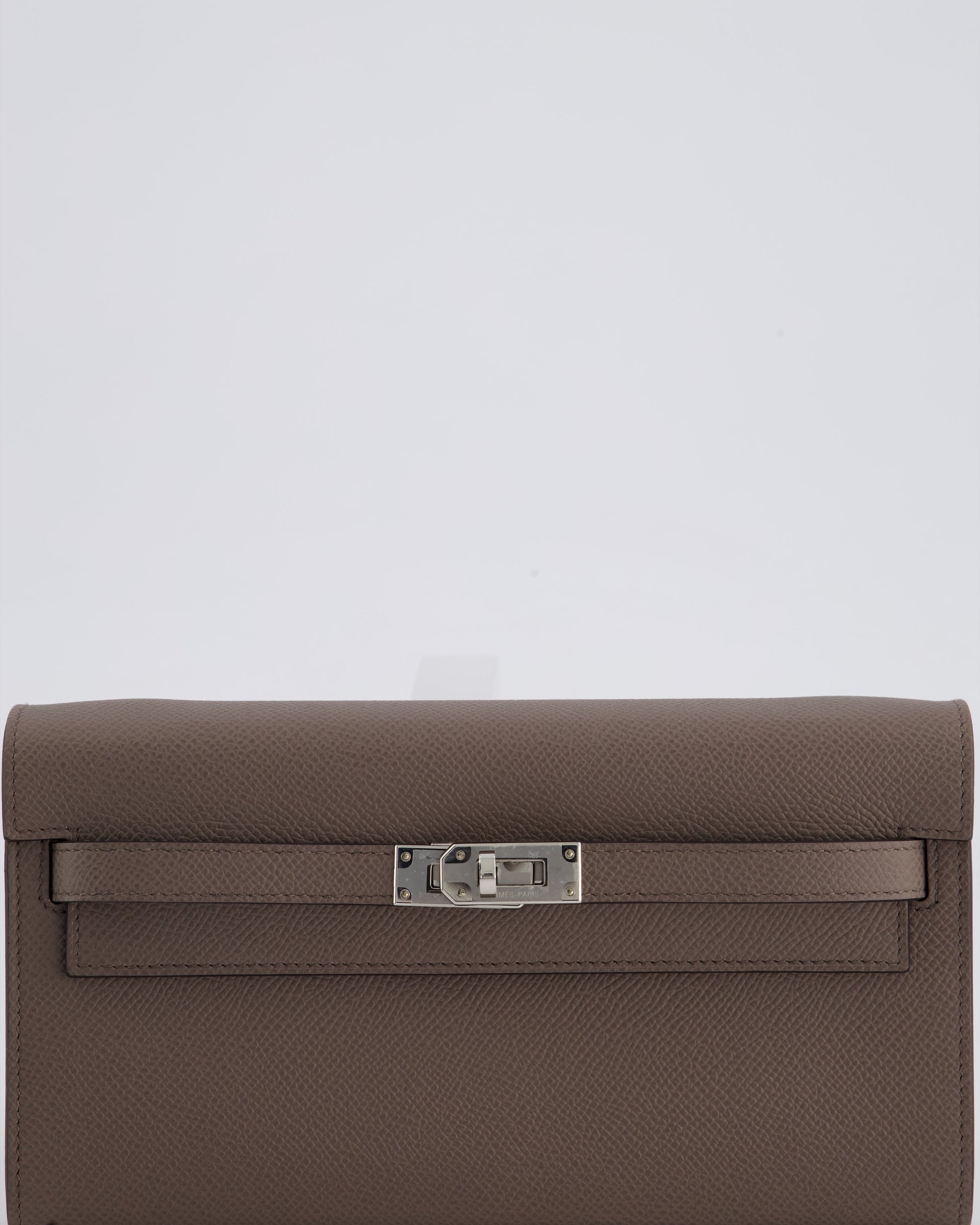 Hermes Kelly To Go Bag in Gris Etain Epsom Leather with Palladium Hardware
