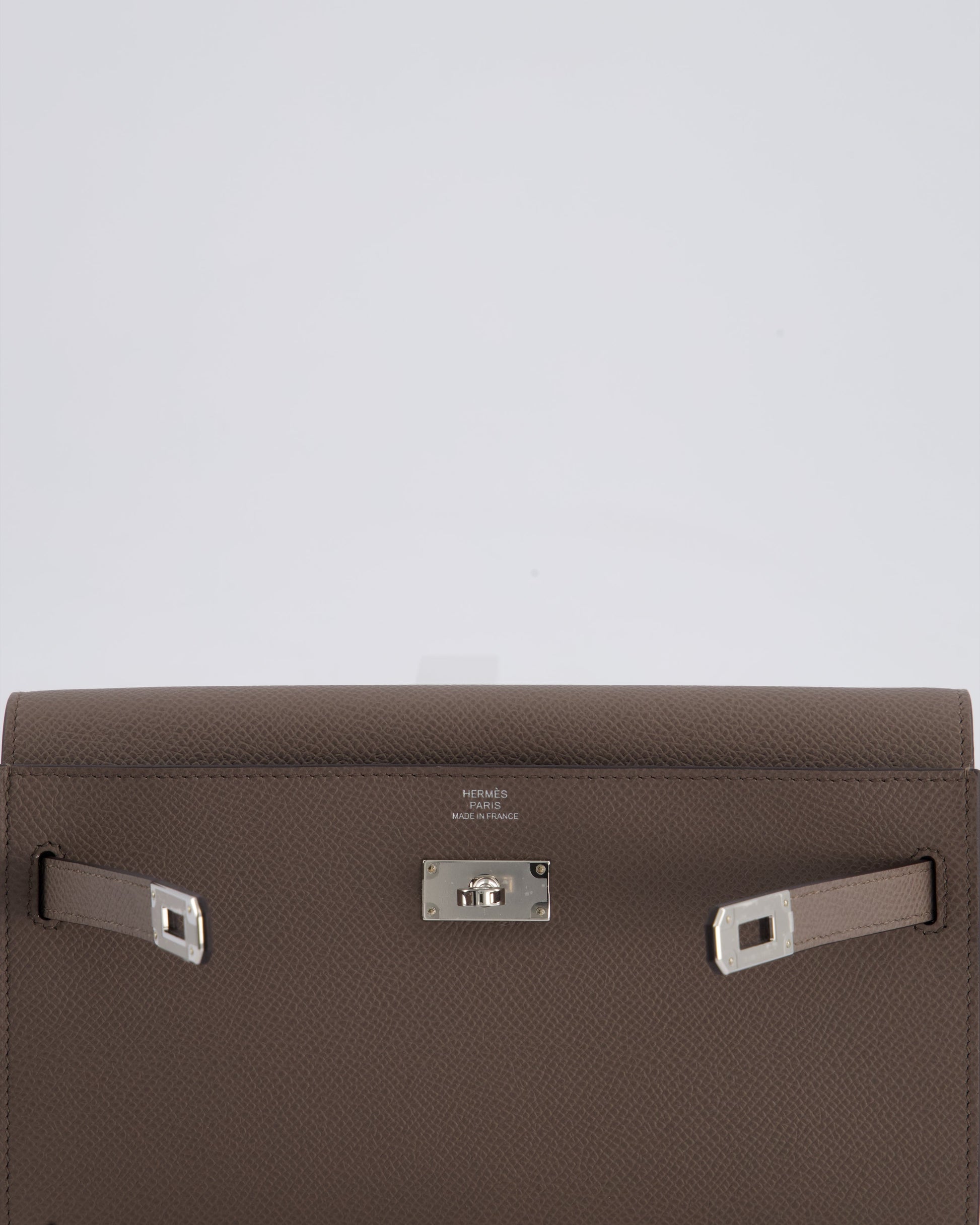 Hermes Kelly To Go Bag in Gris Etain Epsom Leather with Palladium Hardware