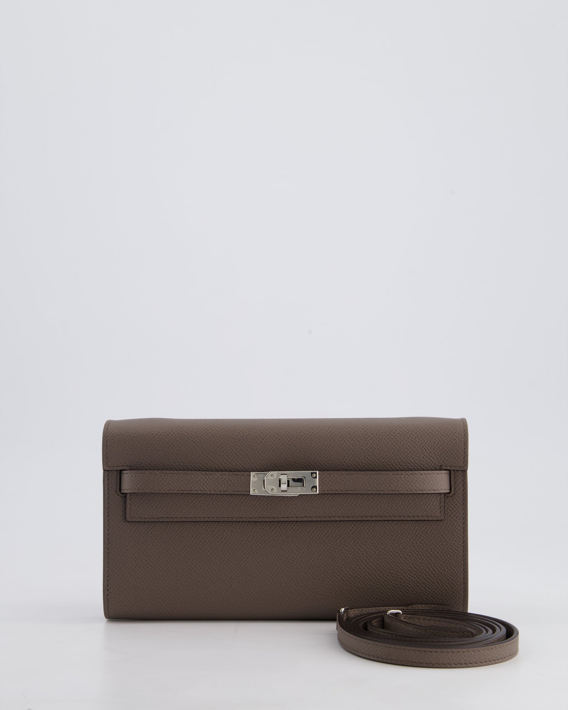 Hermes Kelly To Go Bag in Gris Etain Epsom Leather with Palladium Hardware