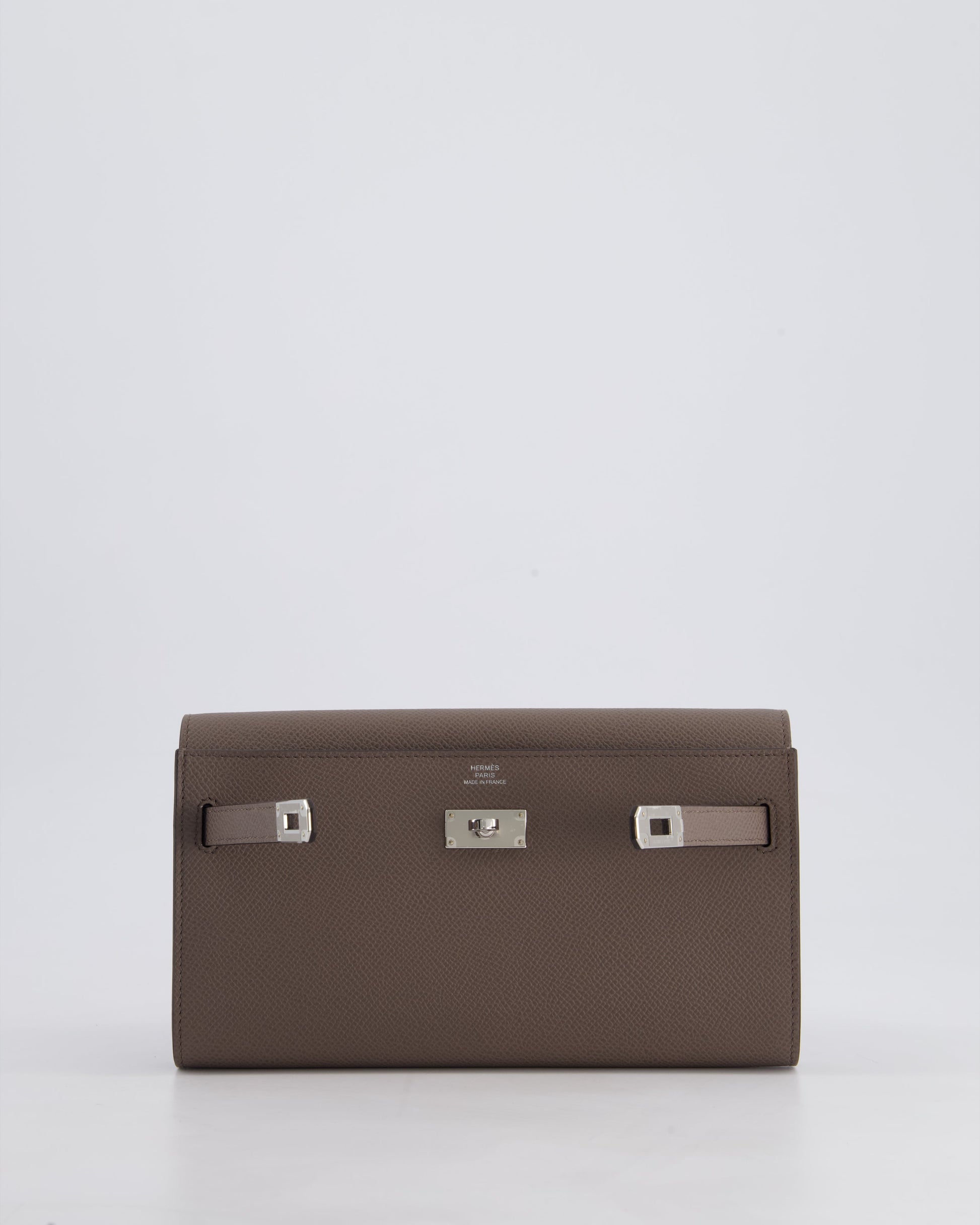 Hermes Kelly To Go Bag in Gris Etain Epsom Leather with Palladium Hardware