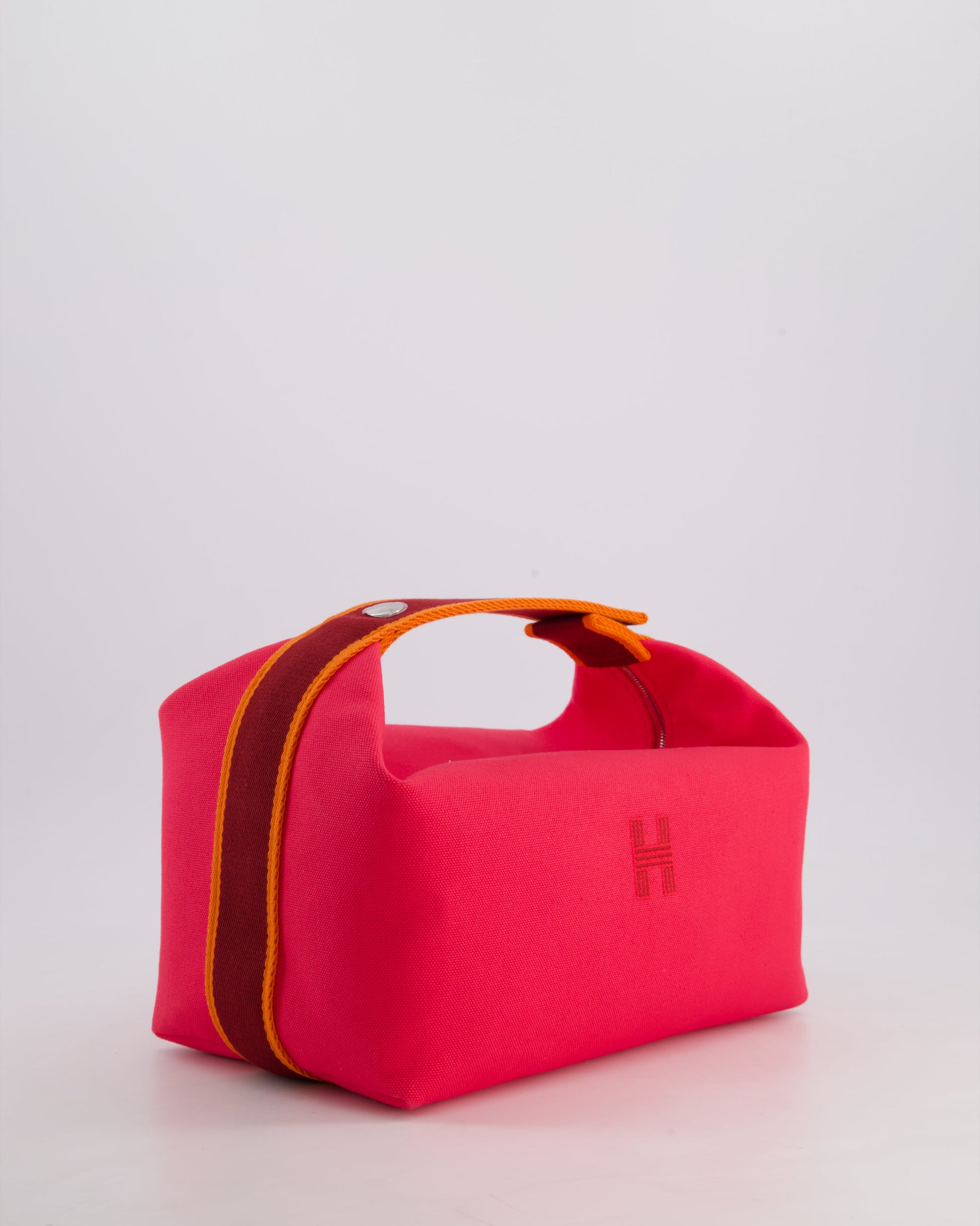 Hermes Large Bride-a-Brac Case in Hibiscus Canvas with Palladium Hardware