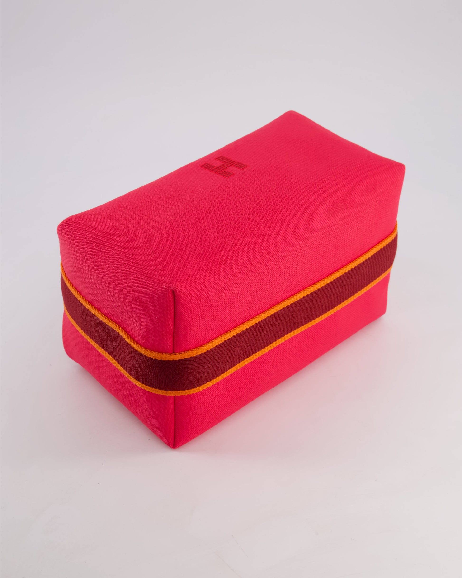 Hermes Large Bride-a-Brac Case in Hibiscus Canvas with Palladium Hardware