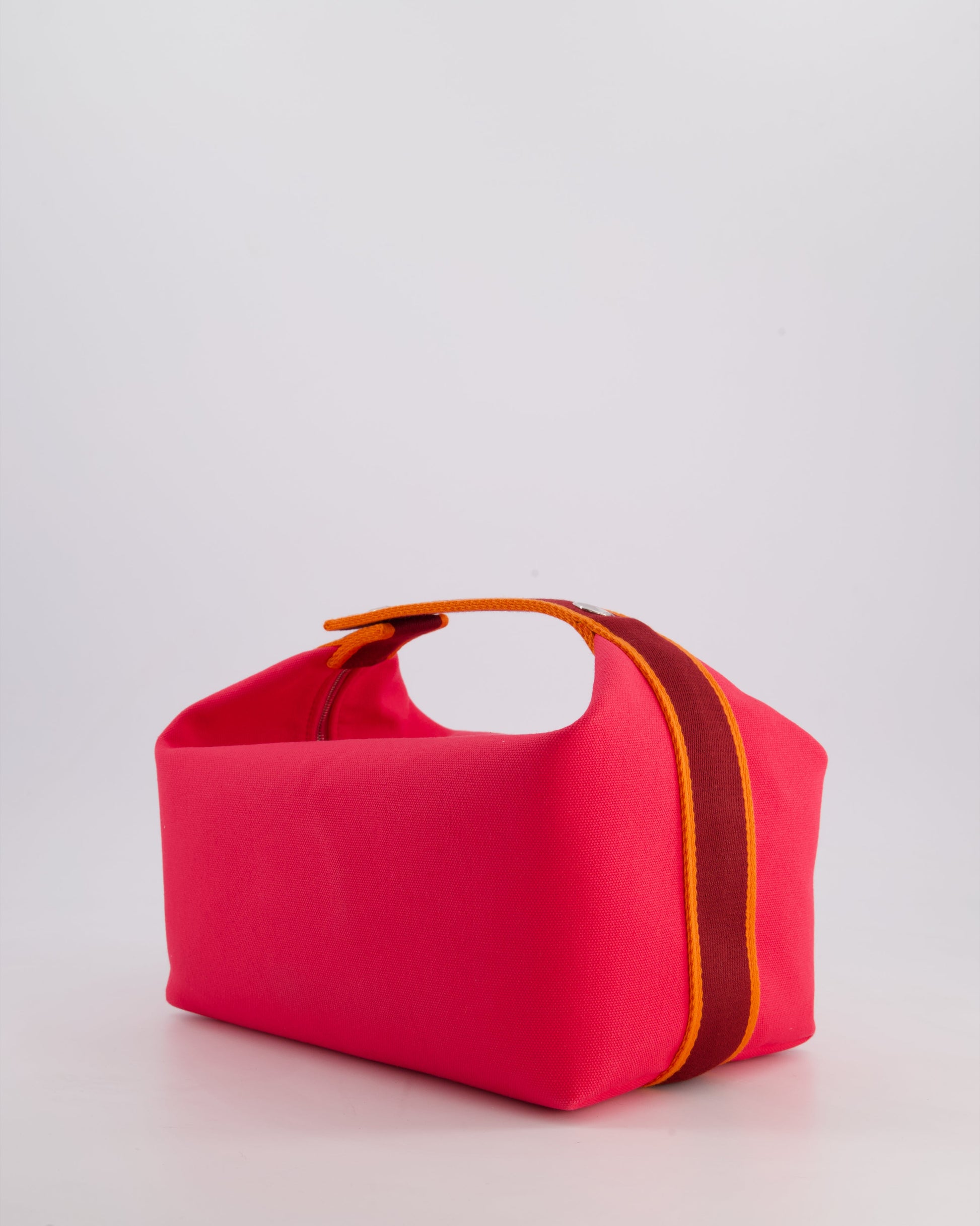 Hermes Large Bride-a-Brac Case in Hibiscus Canvas with Palladium Hardware
