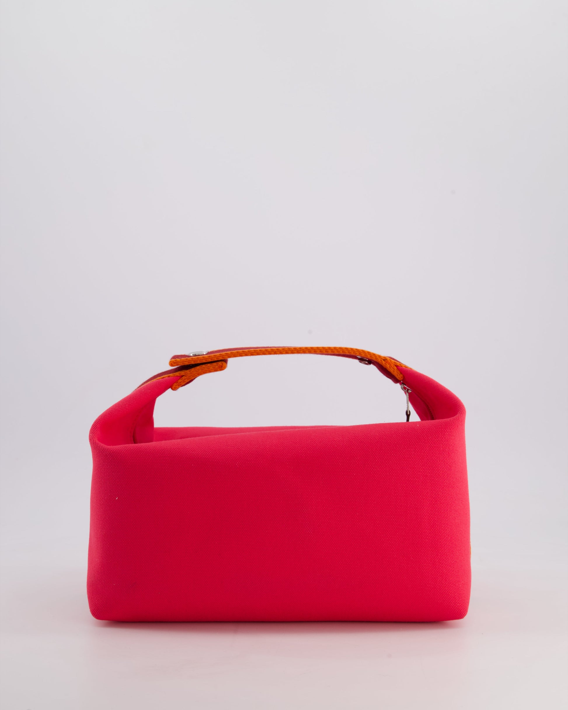 Hermes Large Bride-a-Brac Case in Hibiscus Canvas with Palladium Hardware