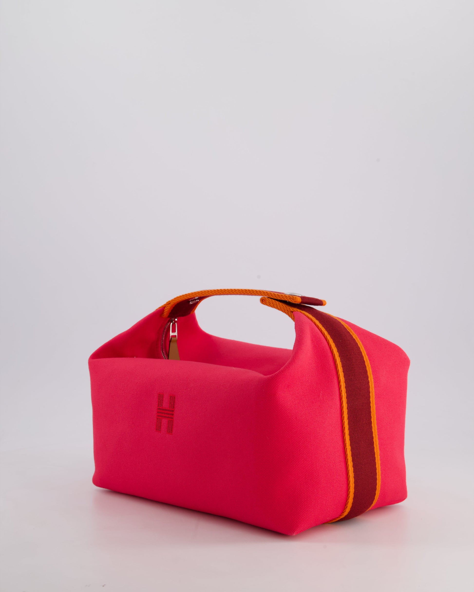 Hermes Large Bride-a-Brac Case in Hibiscus Canvas with Palladium Hardware