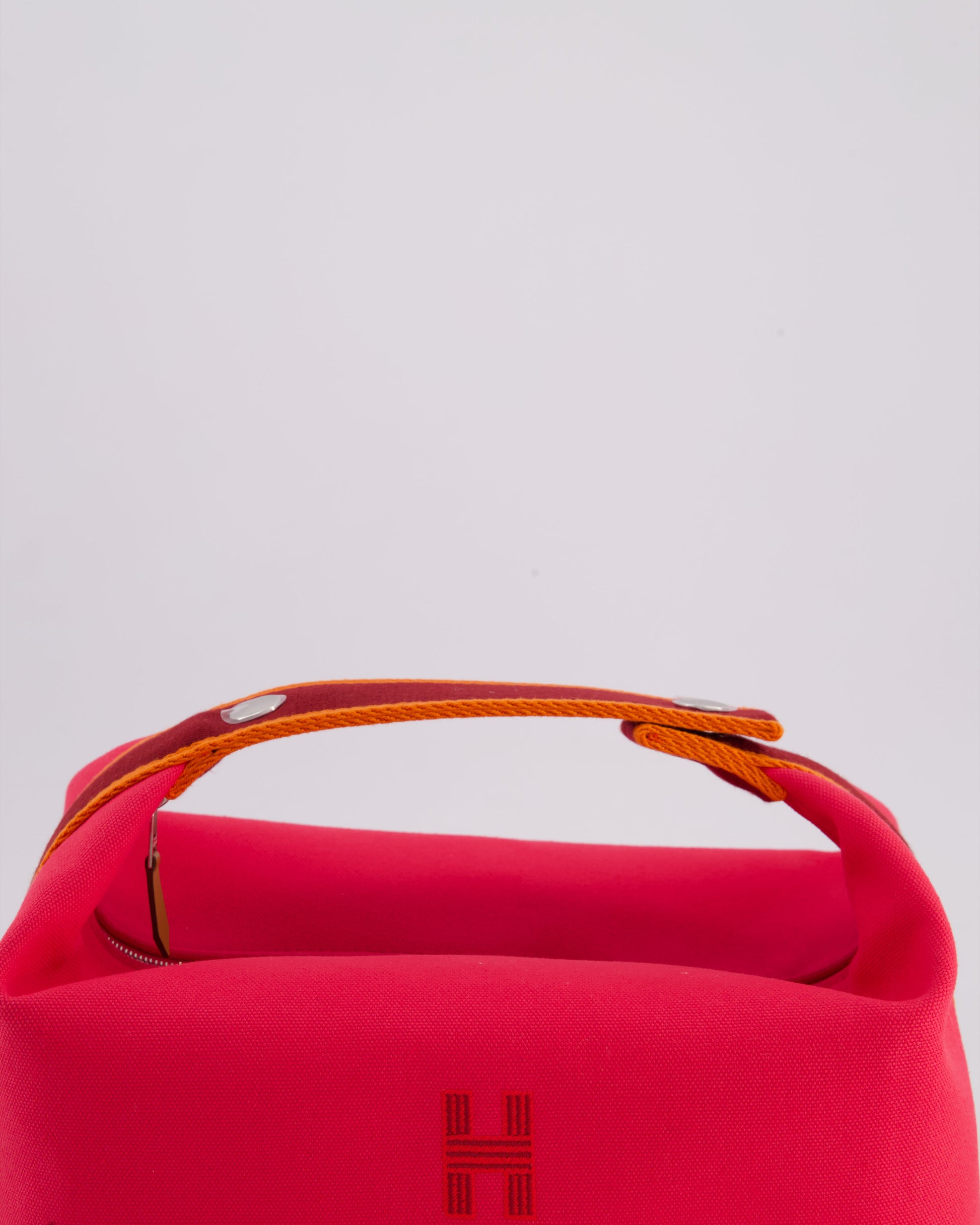 Hermes Large Bride-a-Brac Case in Hibiscus Canvas with Palladium Hardware