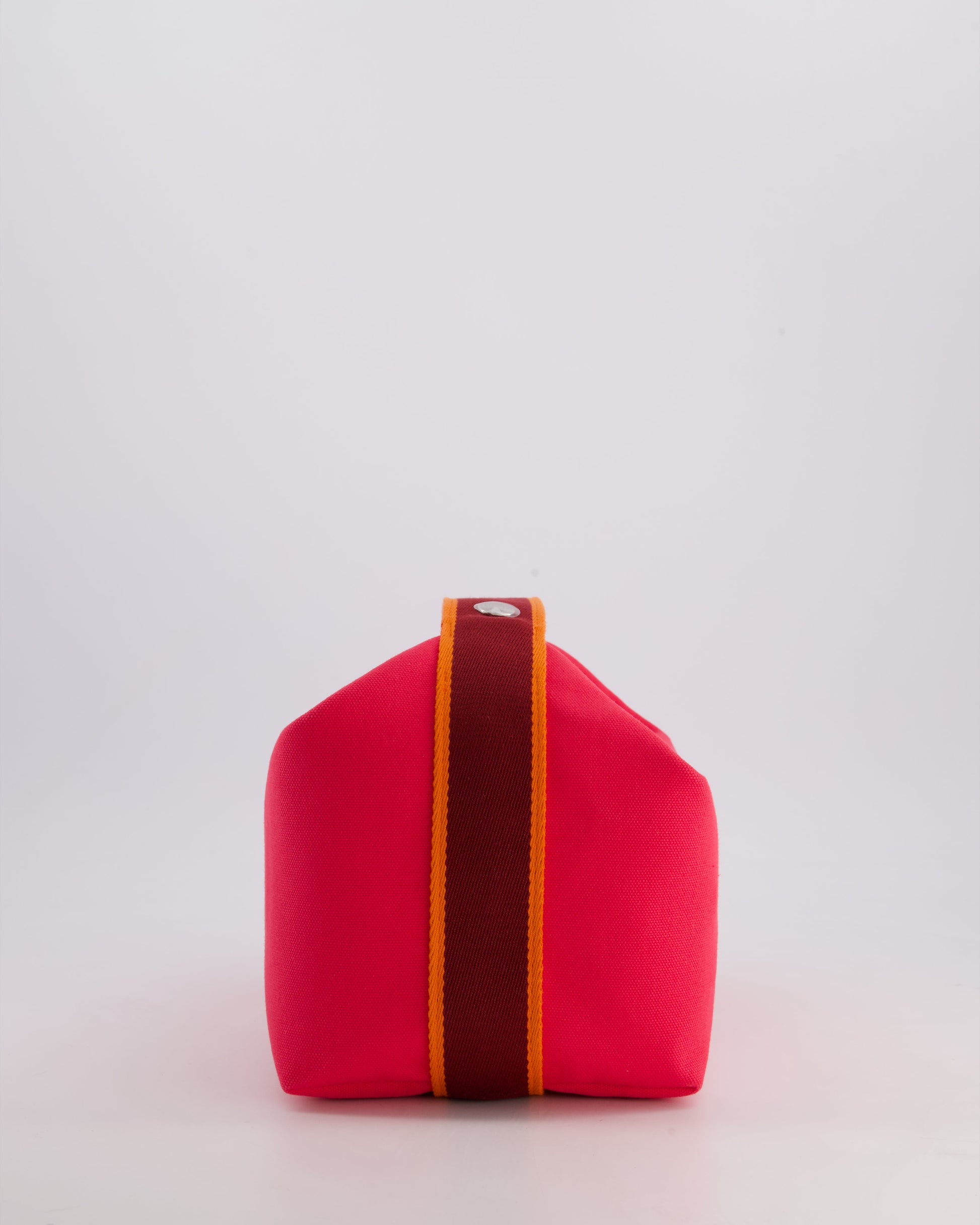 Hermes Large Bride-a-Brac Case in Hibiscus Canvas with Palladium Hardware