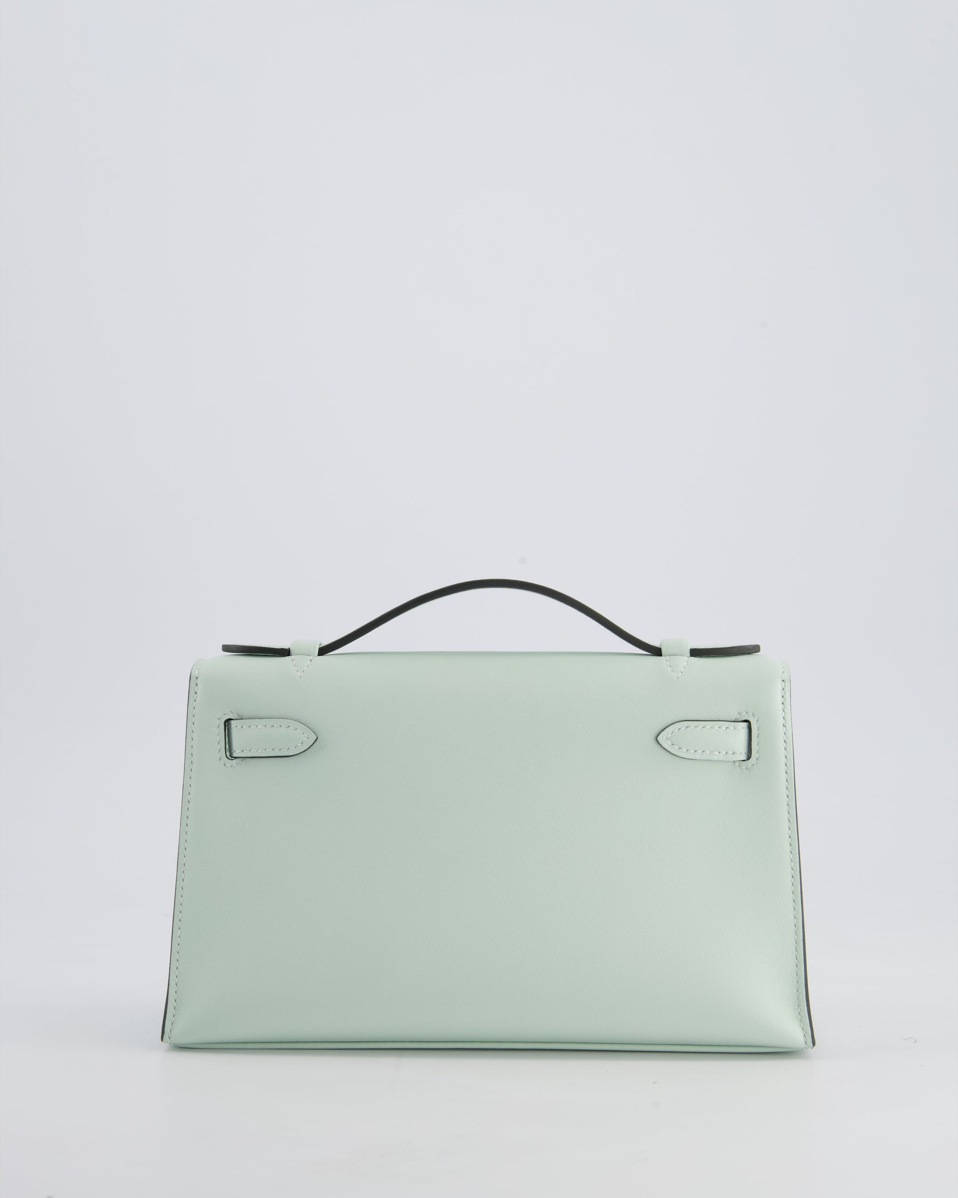Hermes Mini Kelly Pochette Bag in Vert Peppermint Swift Leather with Palladium Hardware