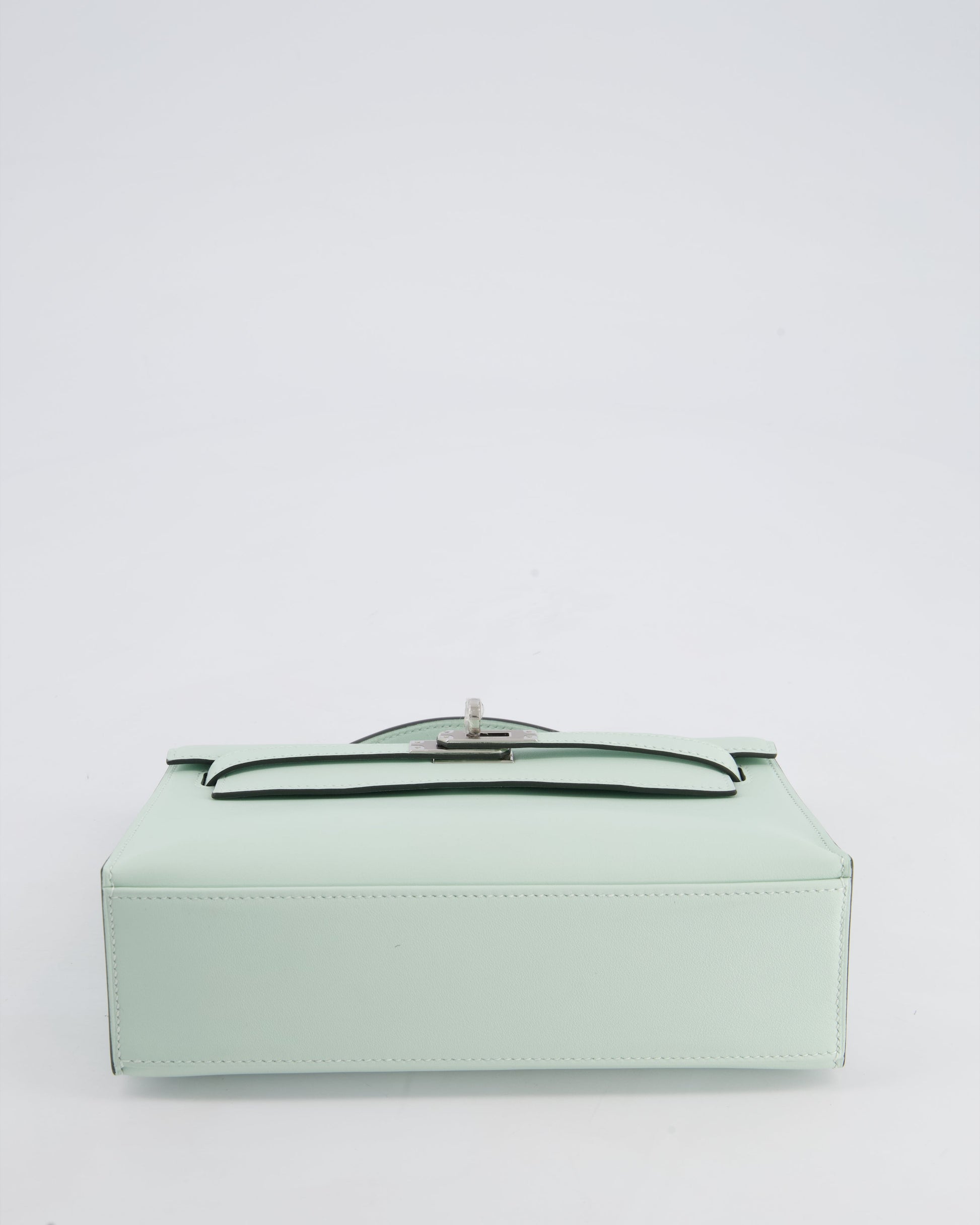 Hermes Mini Kelly Pochette Bag in Vert Peppermint Swift Leather with Palladium Hardware