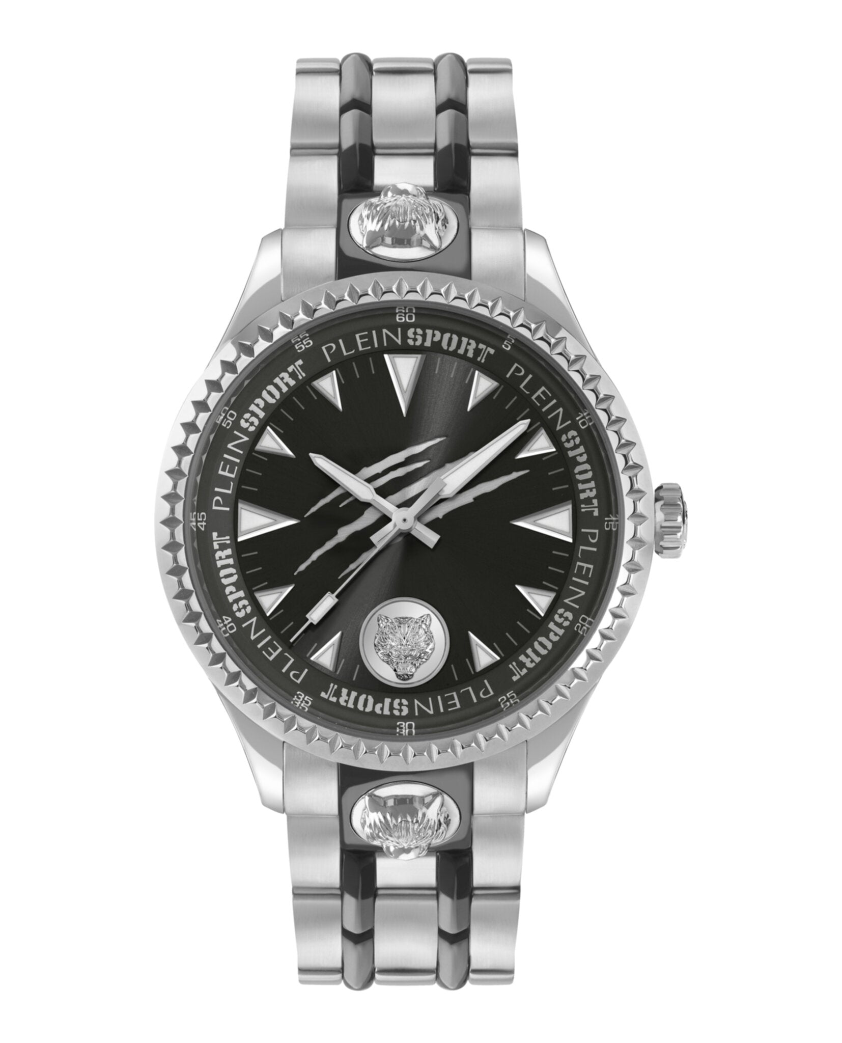Plein Sport Mens Two Tone 45mm Bracelet Fashion Watch Two Tone