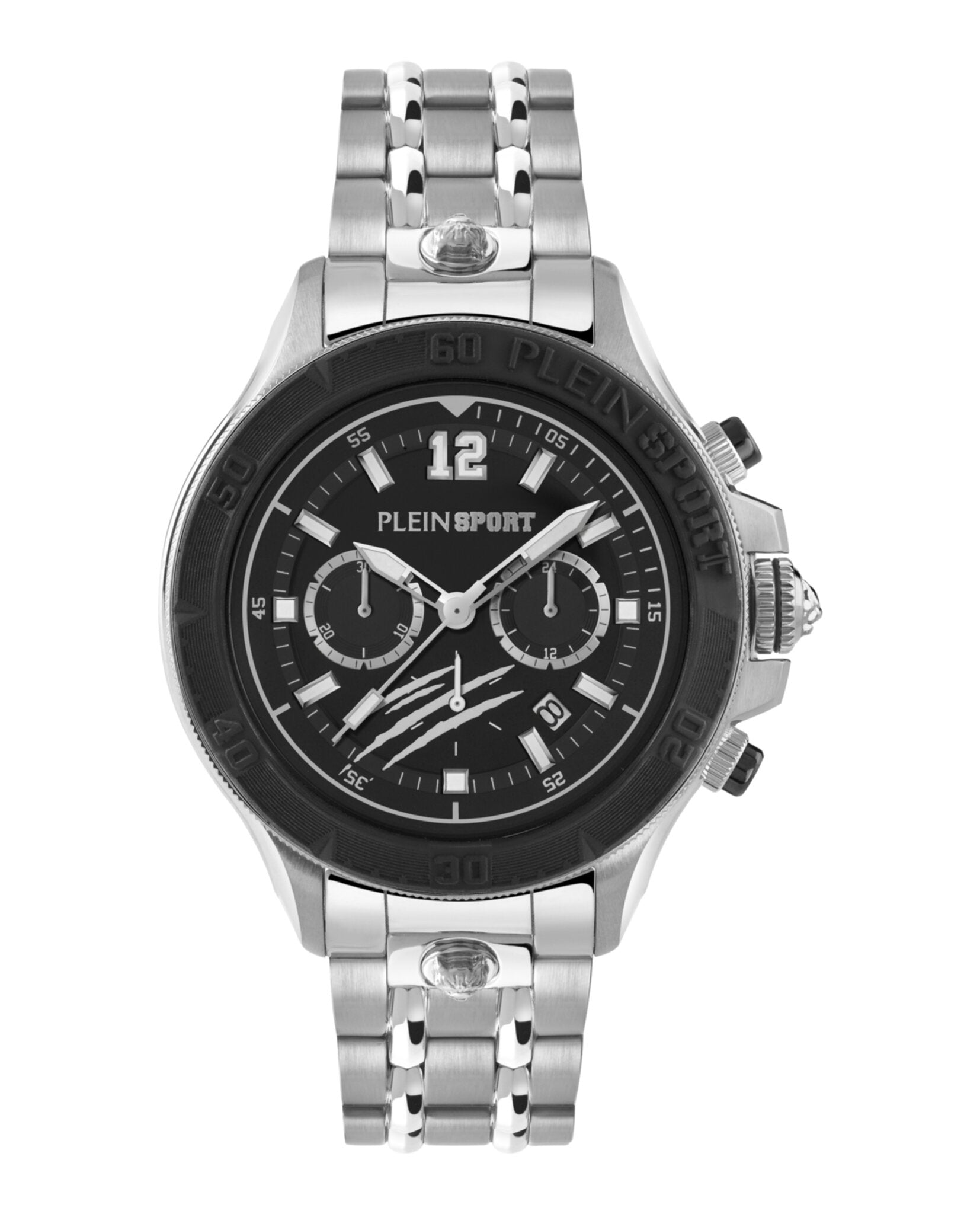 Plein Sport Mens Stainless Steel 47mm Bracelet Fashion Watch Stainless Steel