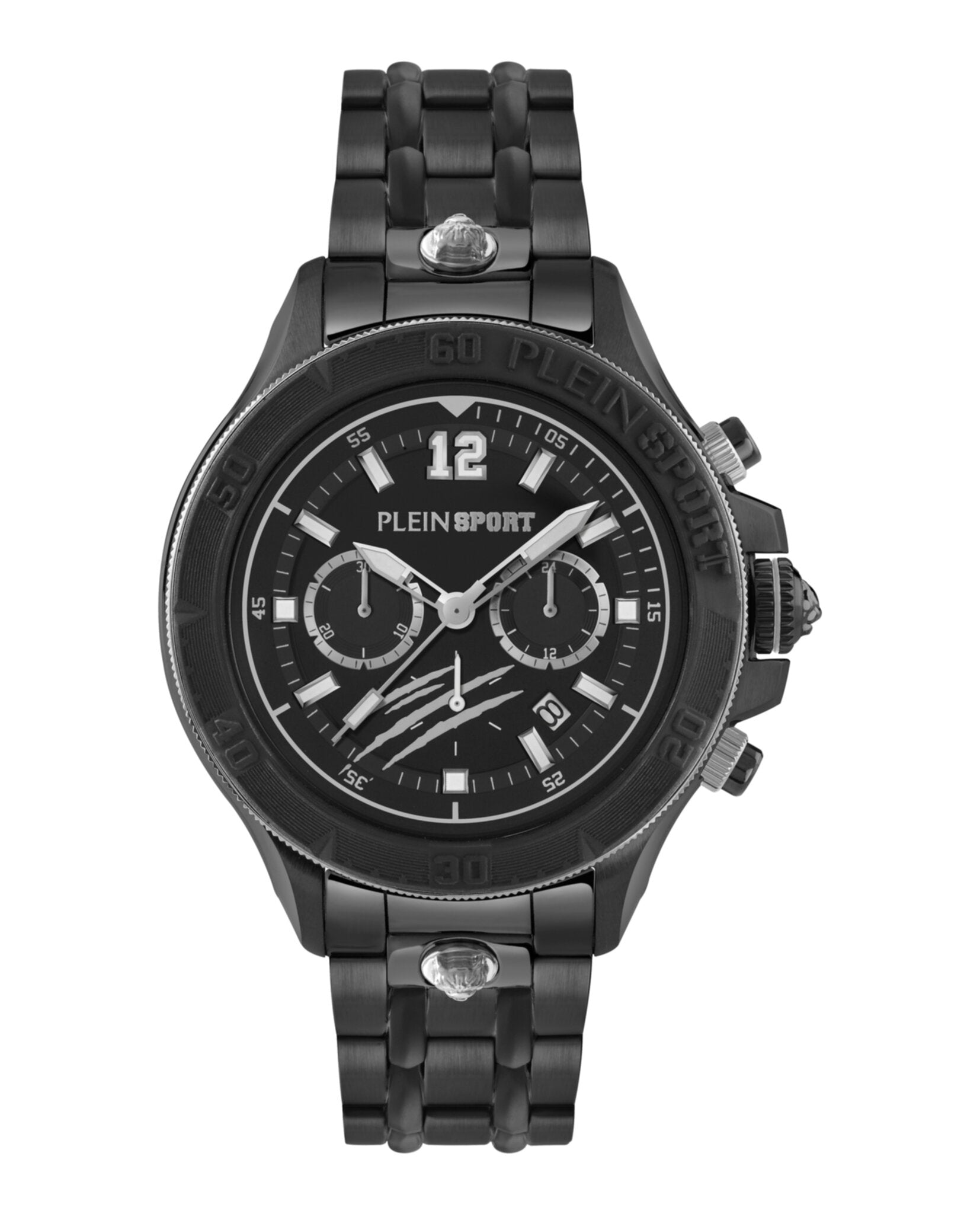 Plein Sport Mens Black 47mm Bracelet Fashion Watch Black