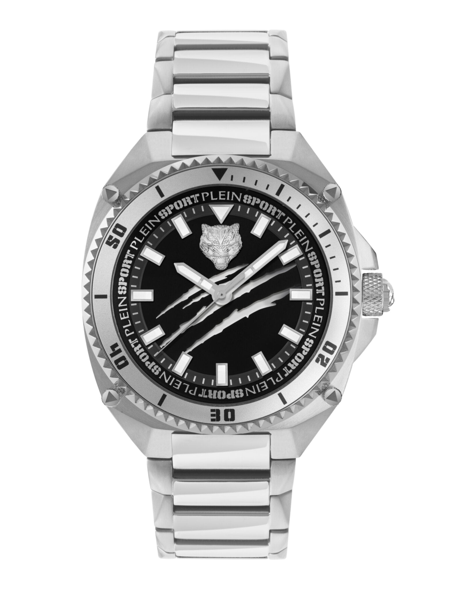 Plein Sport Mens Stainless Steel 47mm Bracelet Fashion Watch Stainless Steel