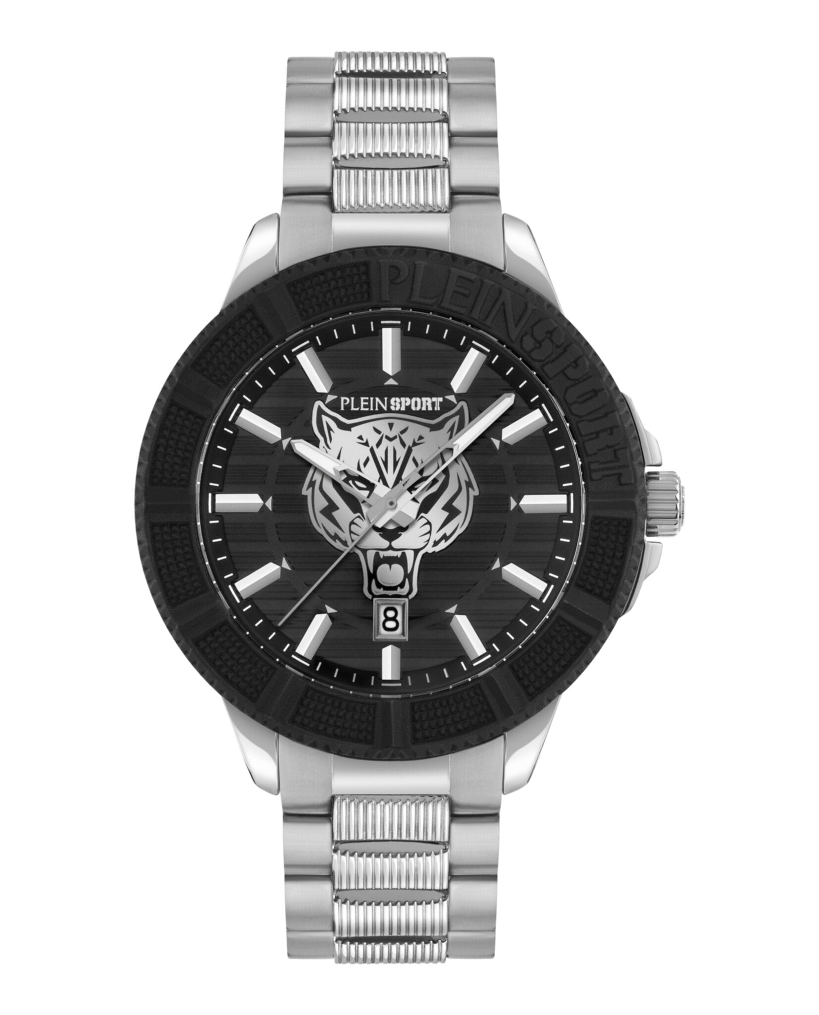 Plein Sport Mens Stainless Steel 45mm Bracelet Fashion Watch Stainless Steel