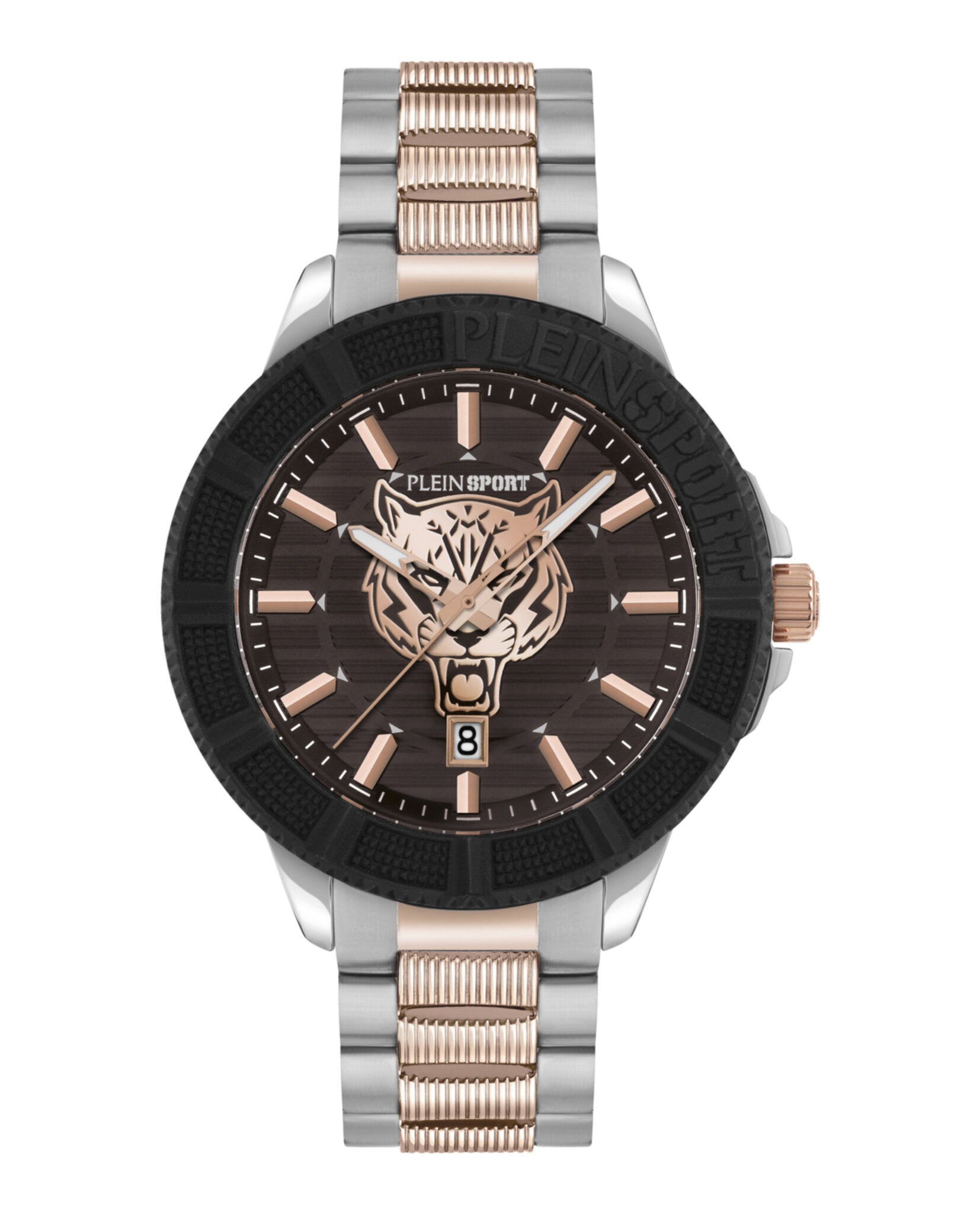 Plein Sport Mens Two Tone 45mm Bracelet Fashion Watch Two Tone