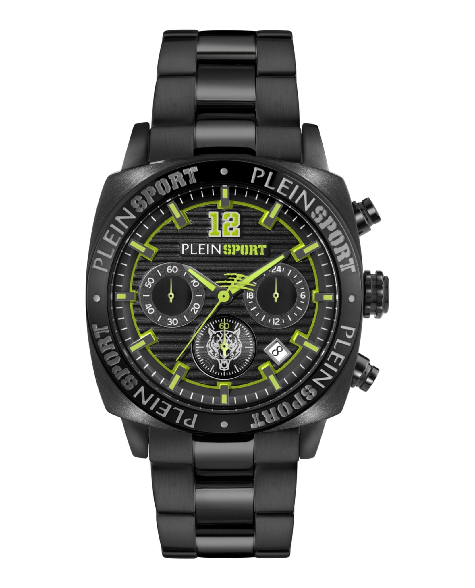Plein Sport Mens Wildcat Black 40mm Bracelet Fashion Watch