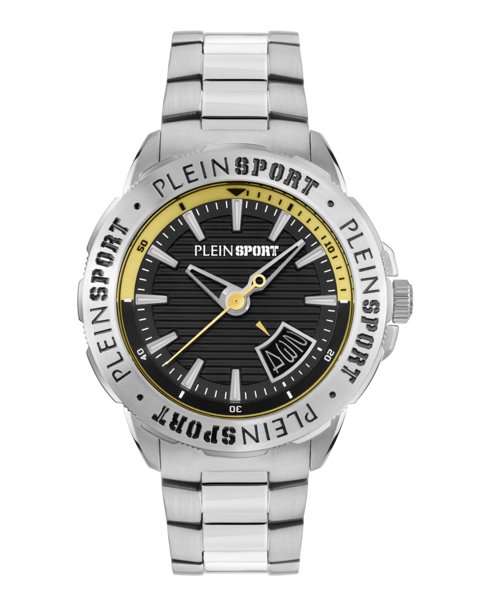 Plein Sport Mens Stainless Steel 44mm Bracelet Fashion Watch Stainless Steel