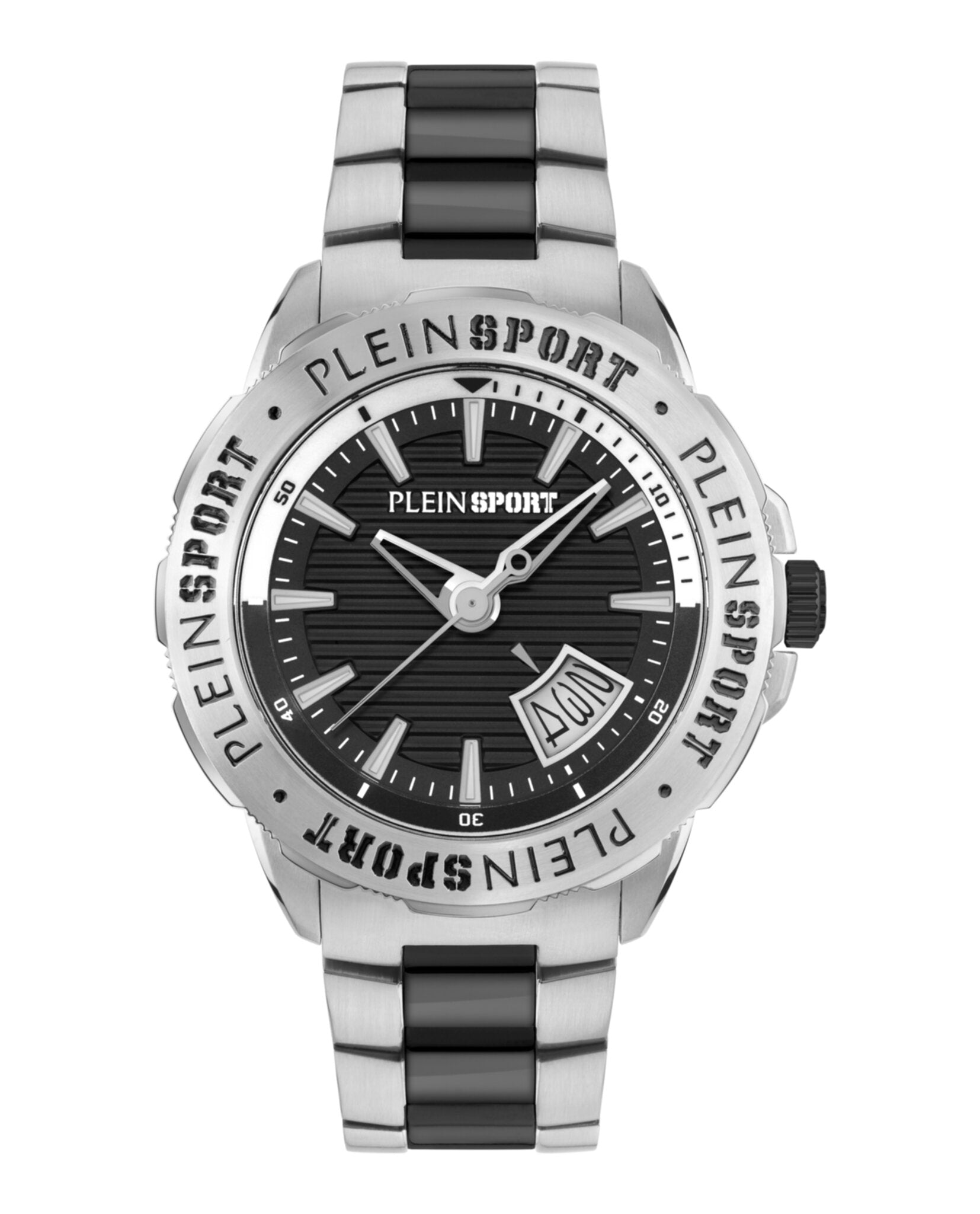 Plein Sport Mens Two Tone 44mm Bracelet Fashion Watch Two Tone