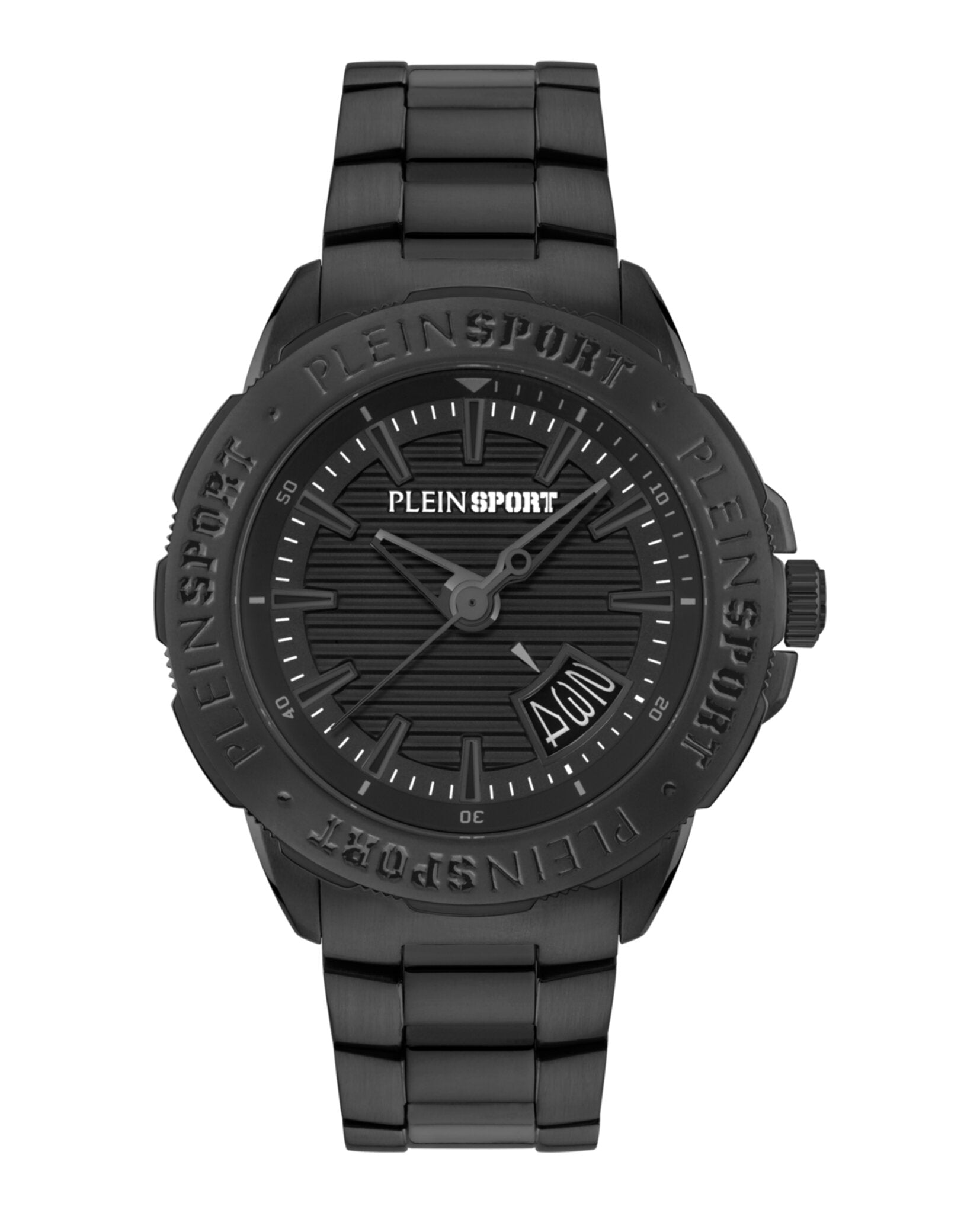 Plein Sport Mens Black 44mm Bracelet Fashion Watch Black