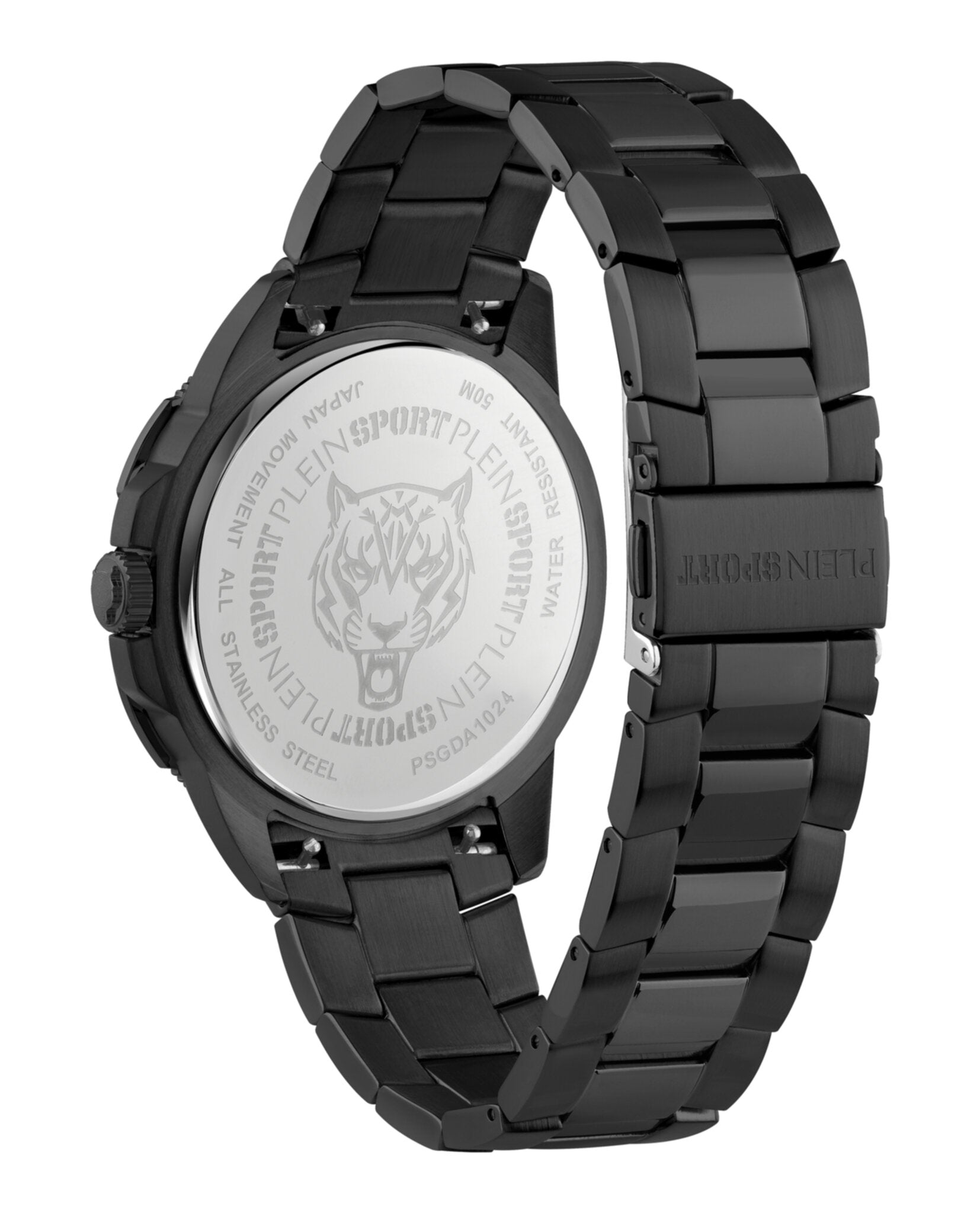Plein Sport Mens  Black 44mm Bracelet Fashion Watch