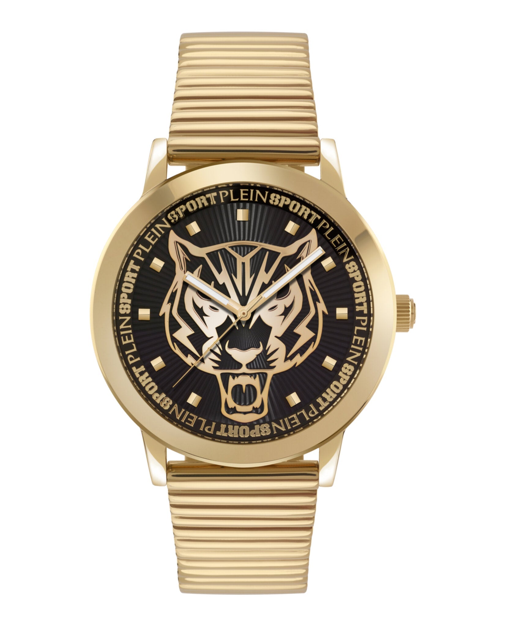 Plein Sport Mens Gold 44mm Bracelet Fashion Watch Gold