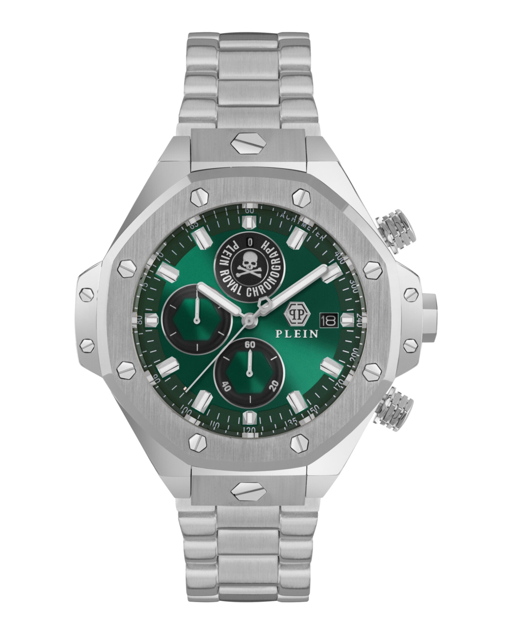 Philipp Plein Mens Stainless Steel 46mm Bracelet Fashion Watch Stainless Steel
